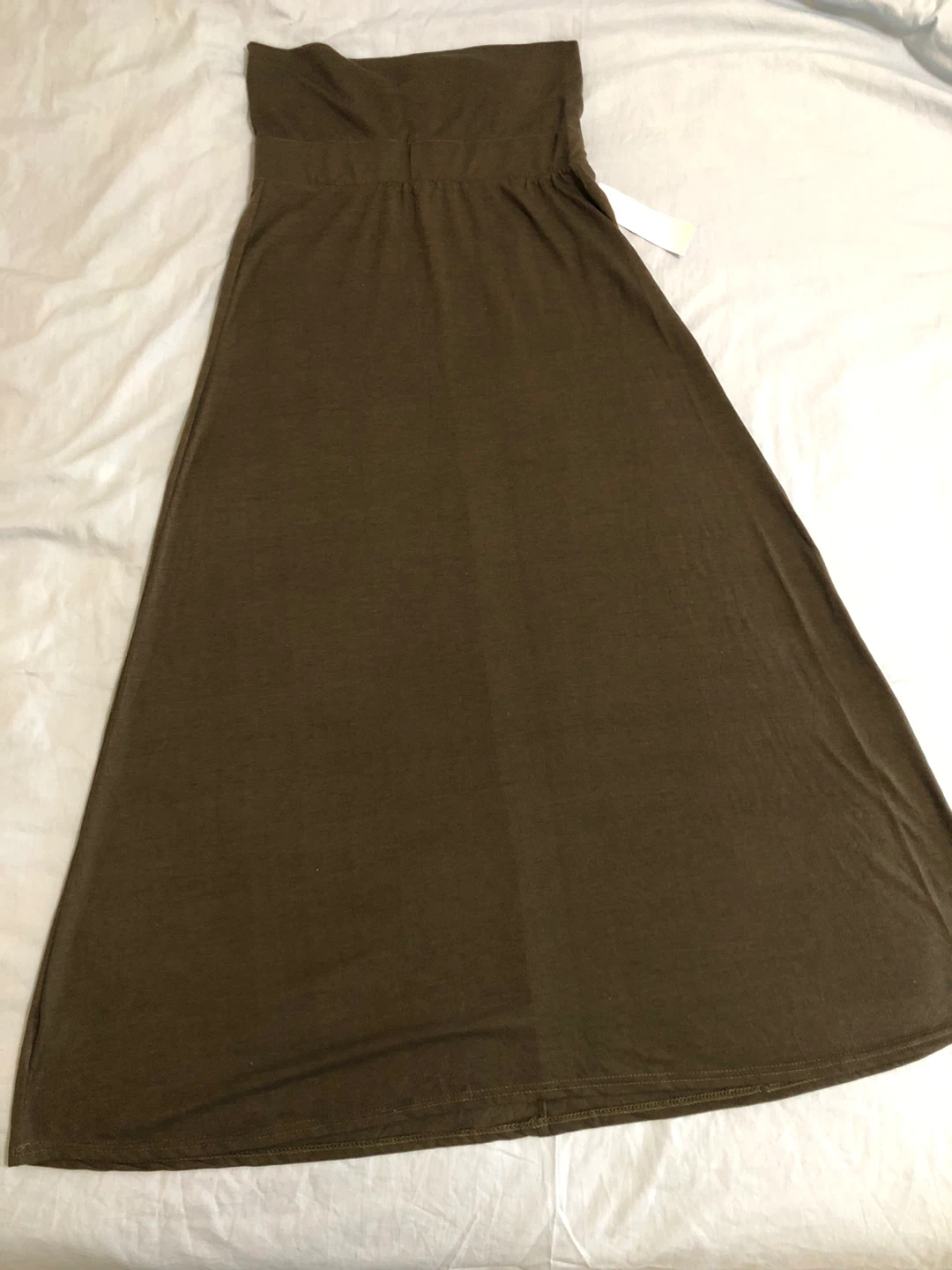 MAGAZINE Strapless Maxi Dress - Olive Green