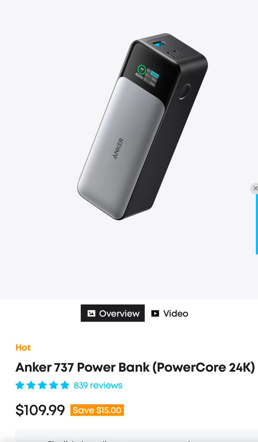 Anker 737 Power Bank (PowerCore 24K) 140W - photo 4