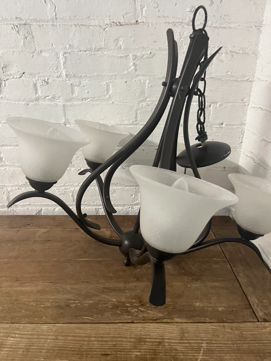 5-Light Chandelier with Frosted Glass Shades