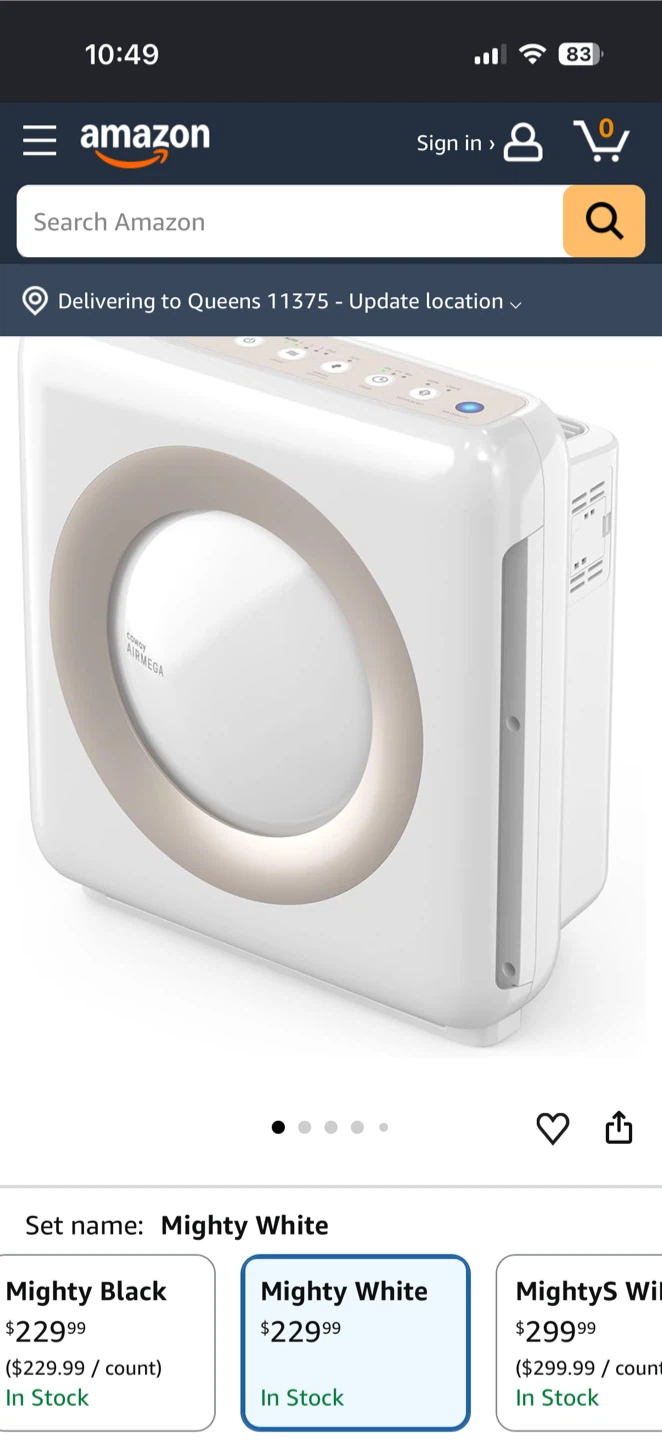 Coway Airmega Mighty Air Purifier (White) - Set of 2 - photo 3