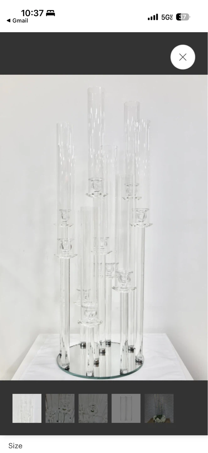 10-Arm Crystal Candelabra Taper Candle Holder - photo 3