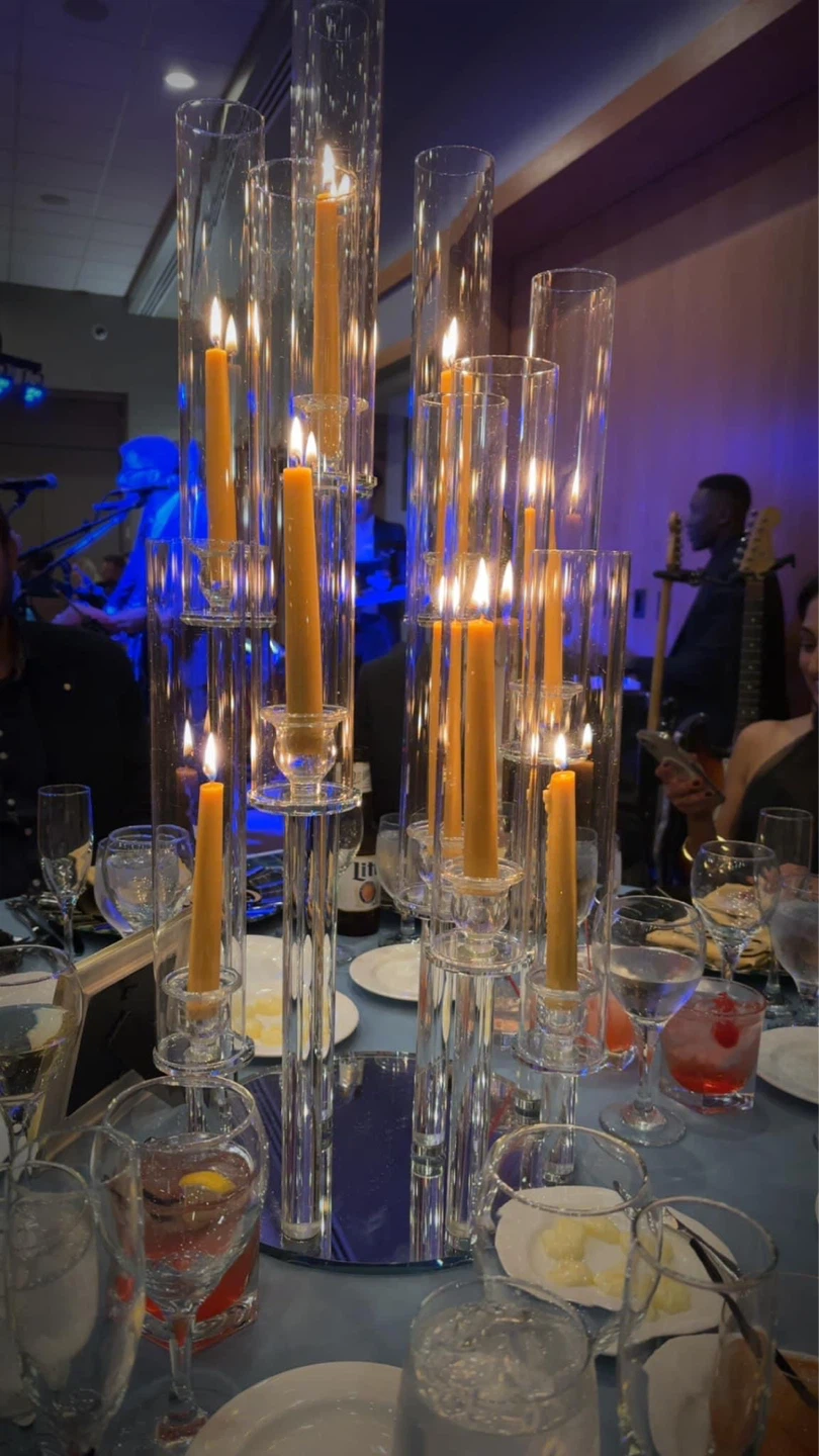 10-Arm Crystal Candelabra Taper Candle Holder