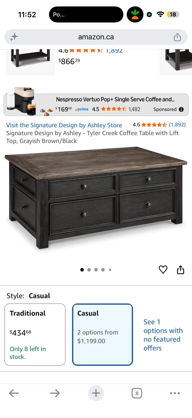Ashley Furniture Lift-Top Coffee Table - photo 2