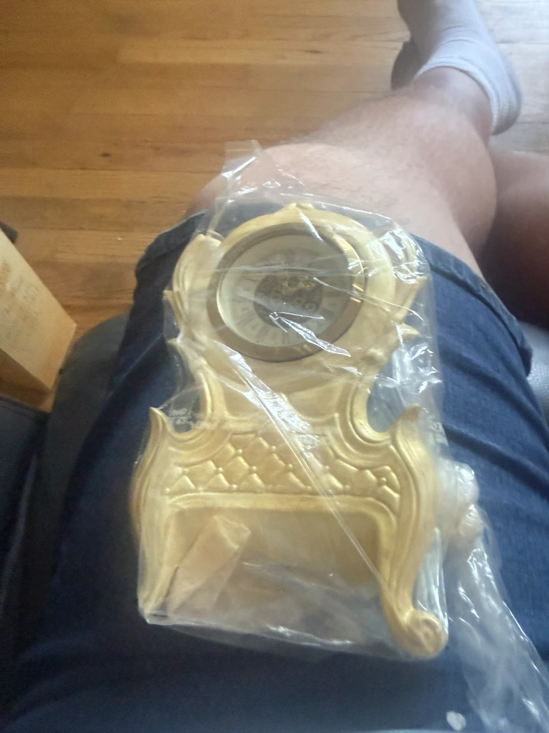 Gold Tone Decorative Mantel Clock