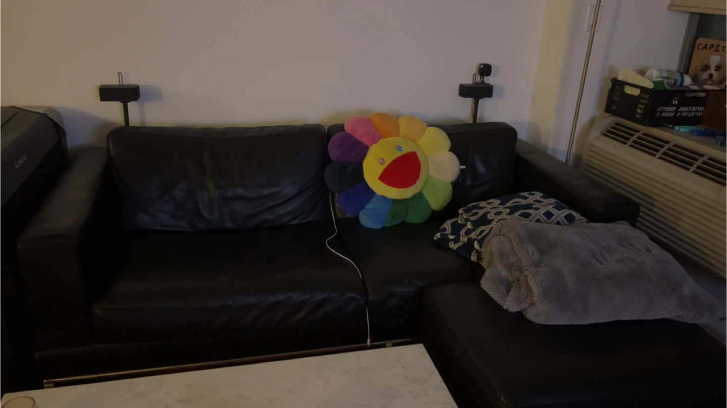 Black small sectional couch