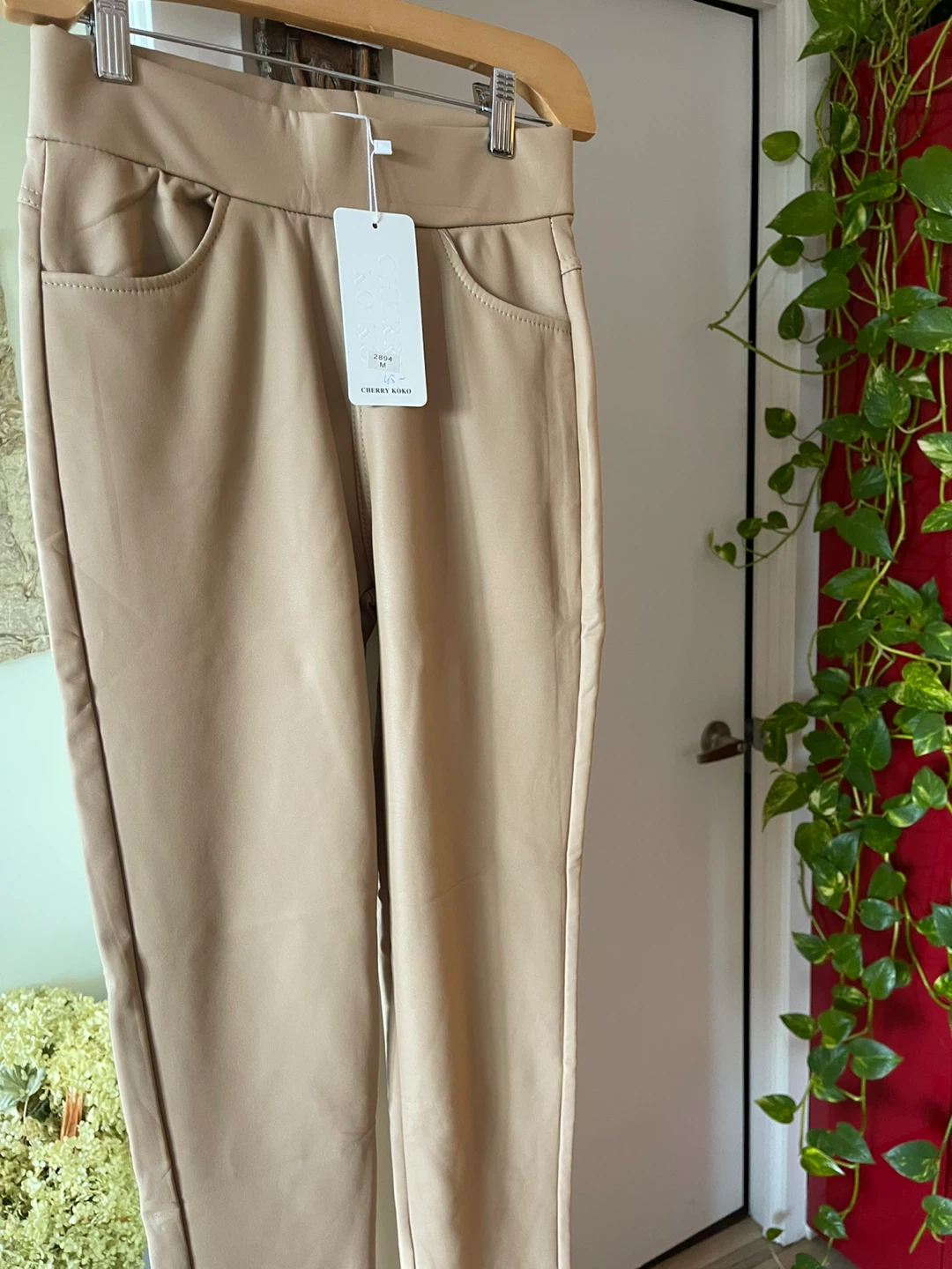 Cherry Koko Faux Leather Pants - Size S/M