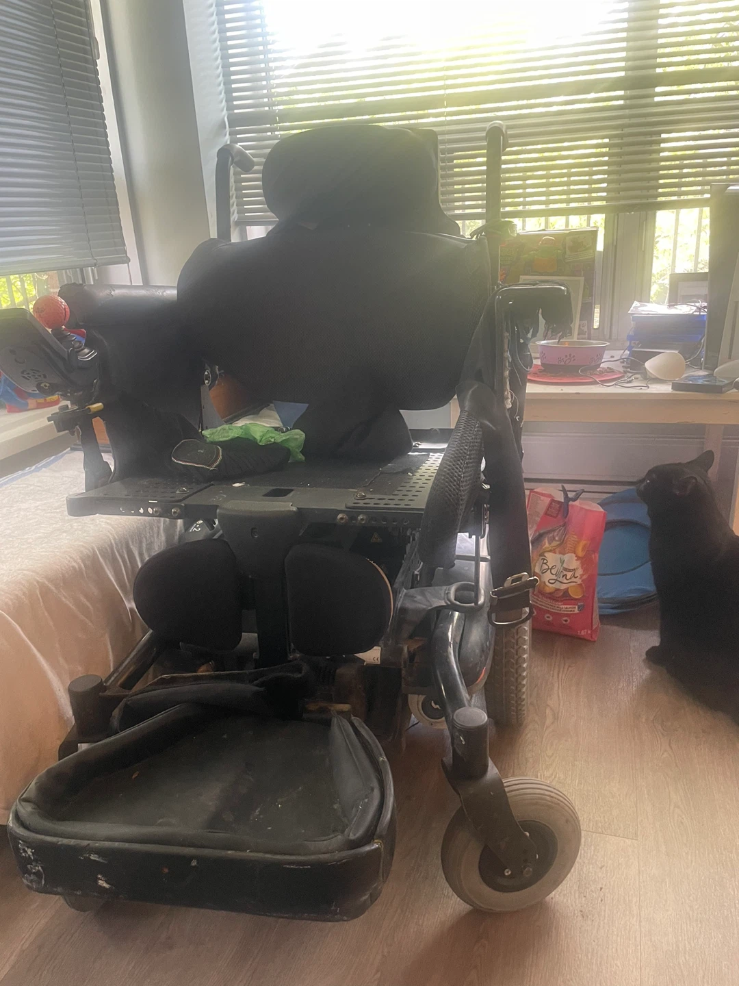 A quickie model power electric wheelchair