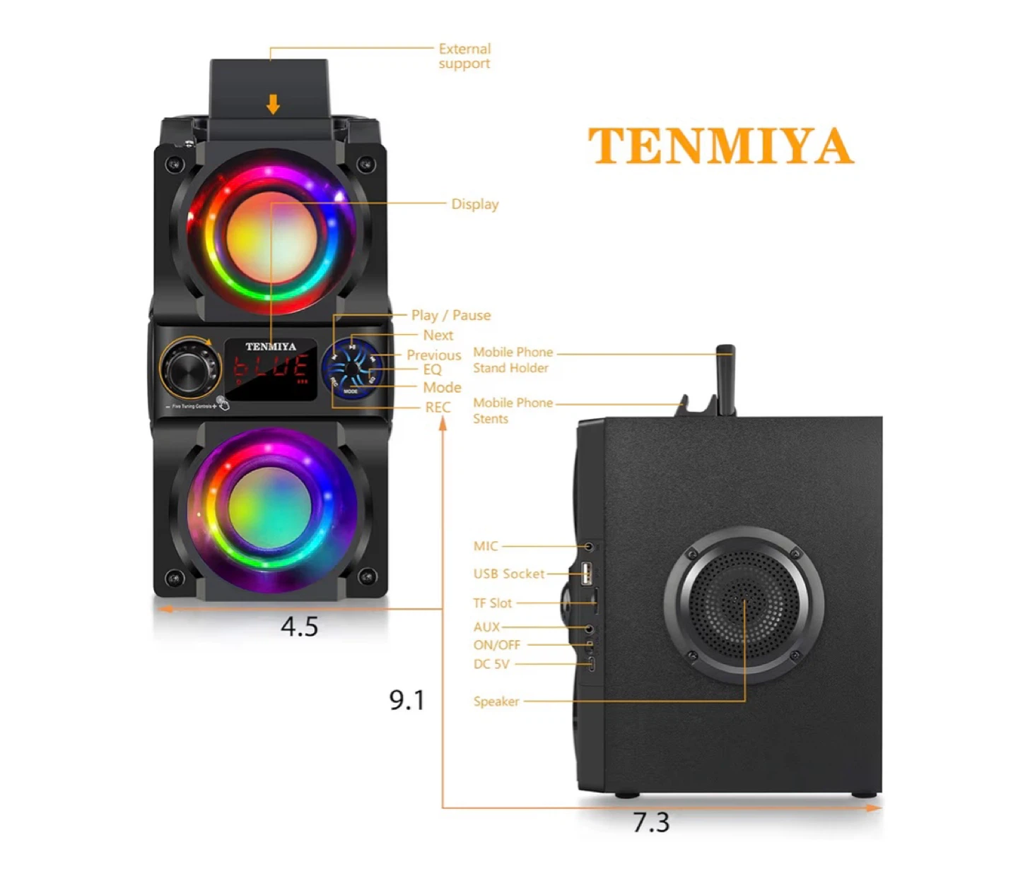 TENMIYA Portable Wireless Bluetooth Speaker - photo 2