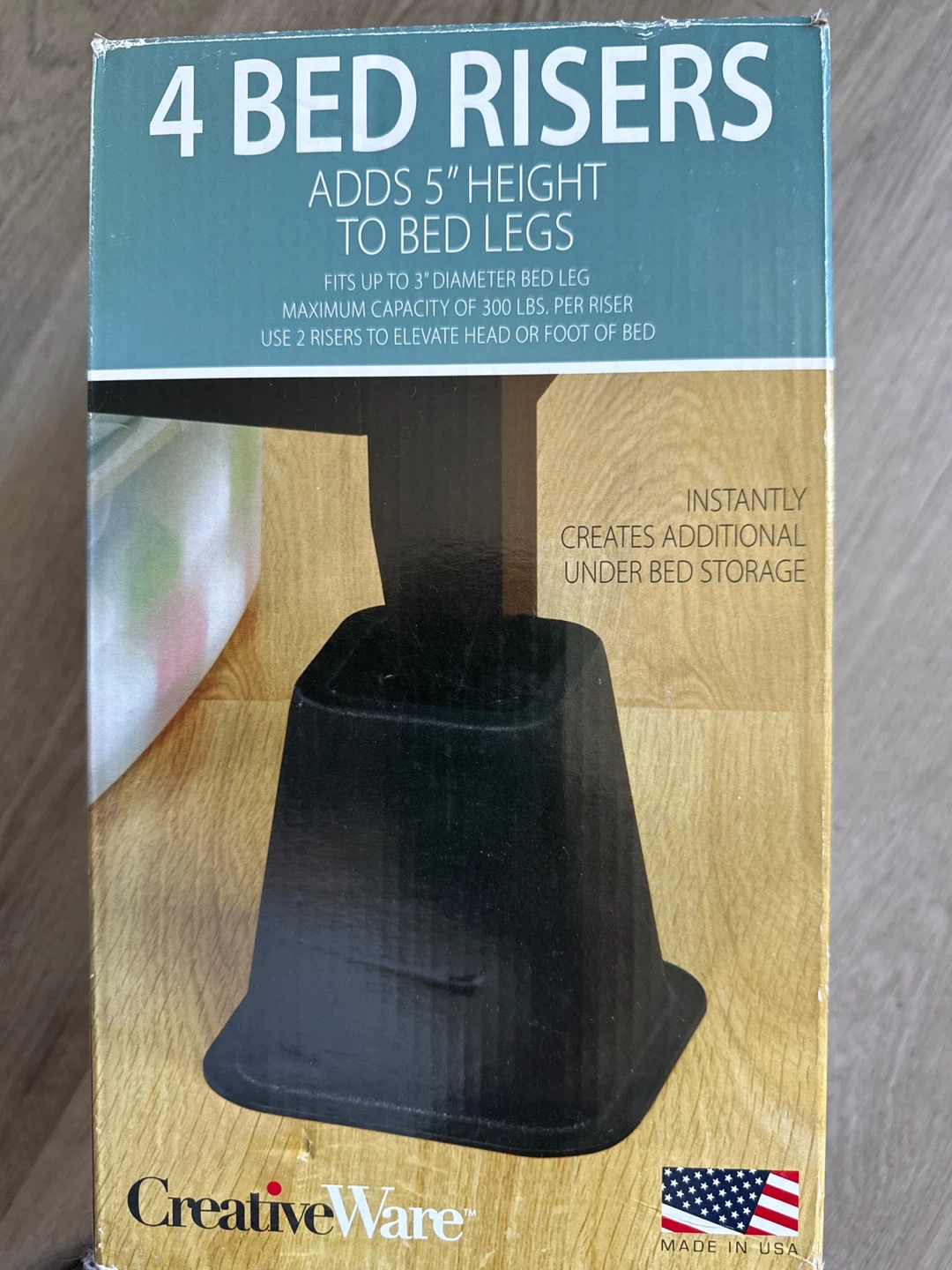CreativeWare 4 Bed Risers - Adds 5" Height