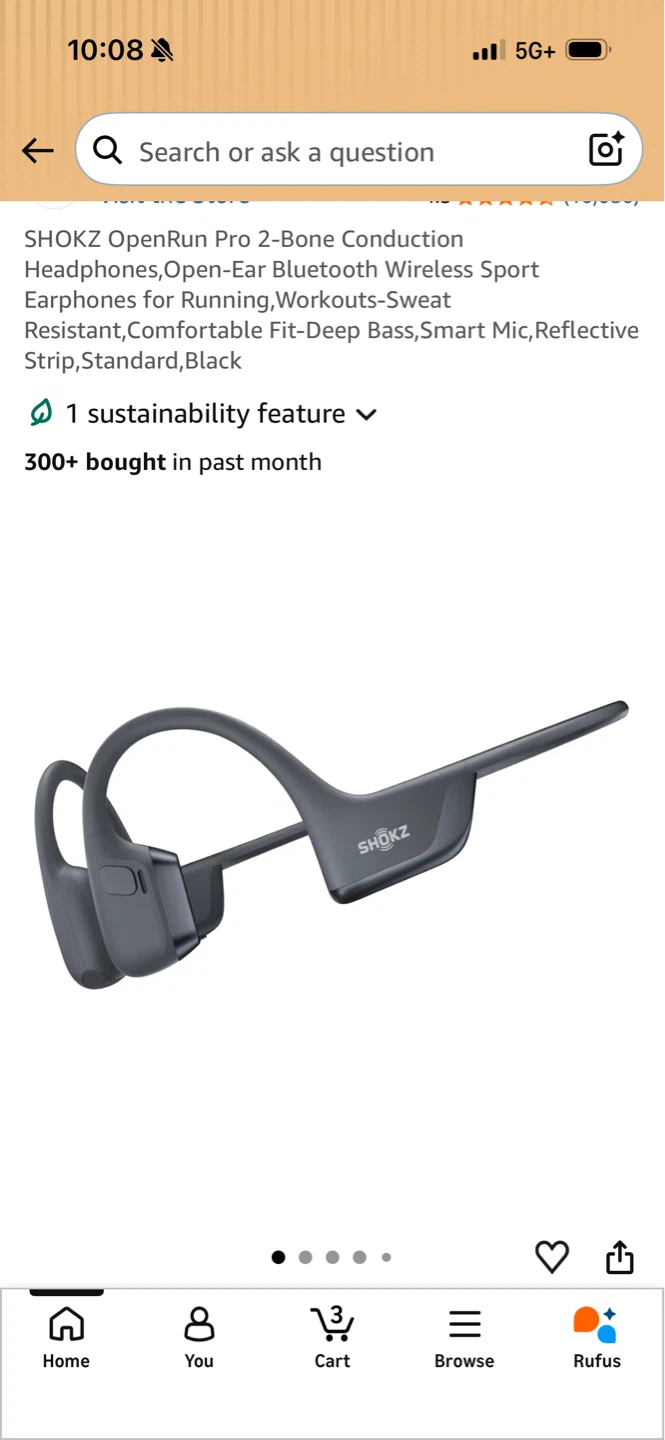 SHOKZ OpenRun Pro 2 Bone Conduction Sport Earphones - Black