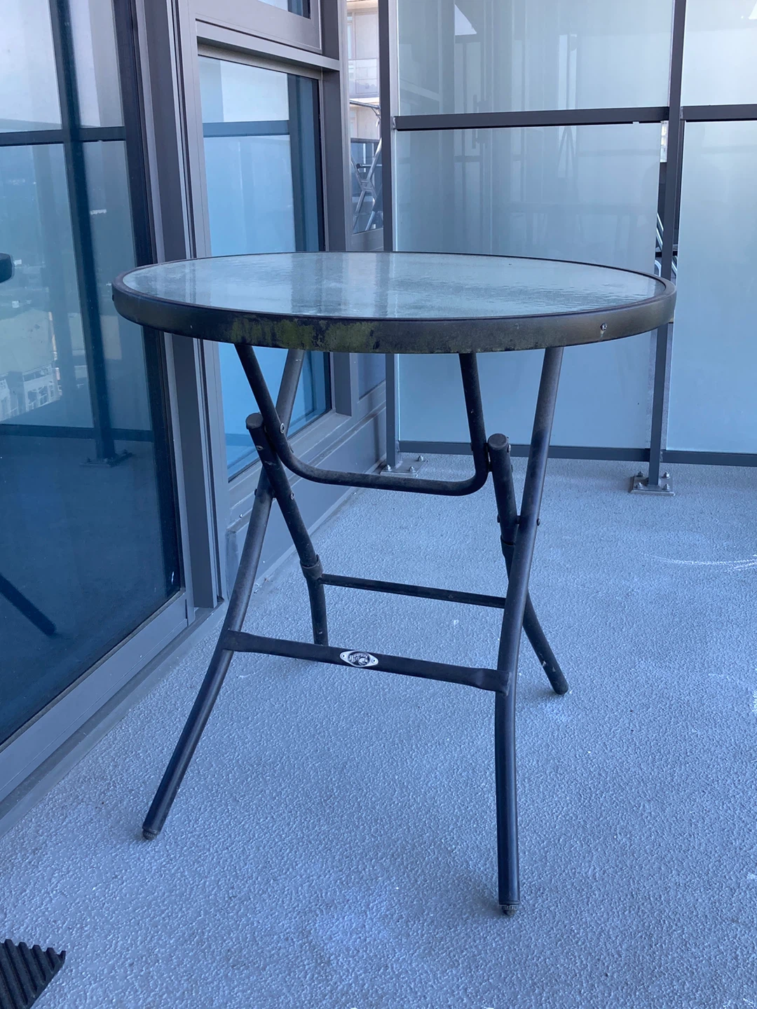 Round Glass Top Bistro Table