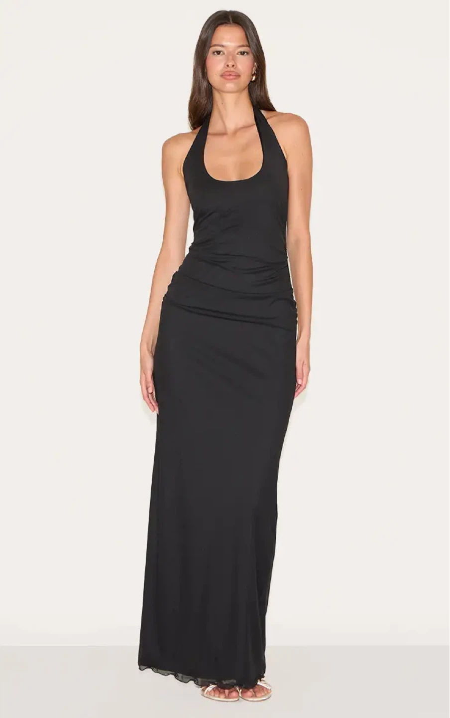 Pretty Little Thing -Black Halter Neck Maxi Dress