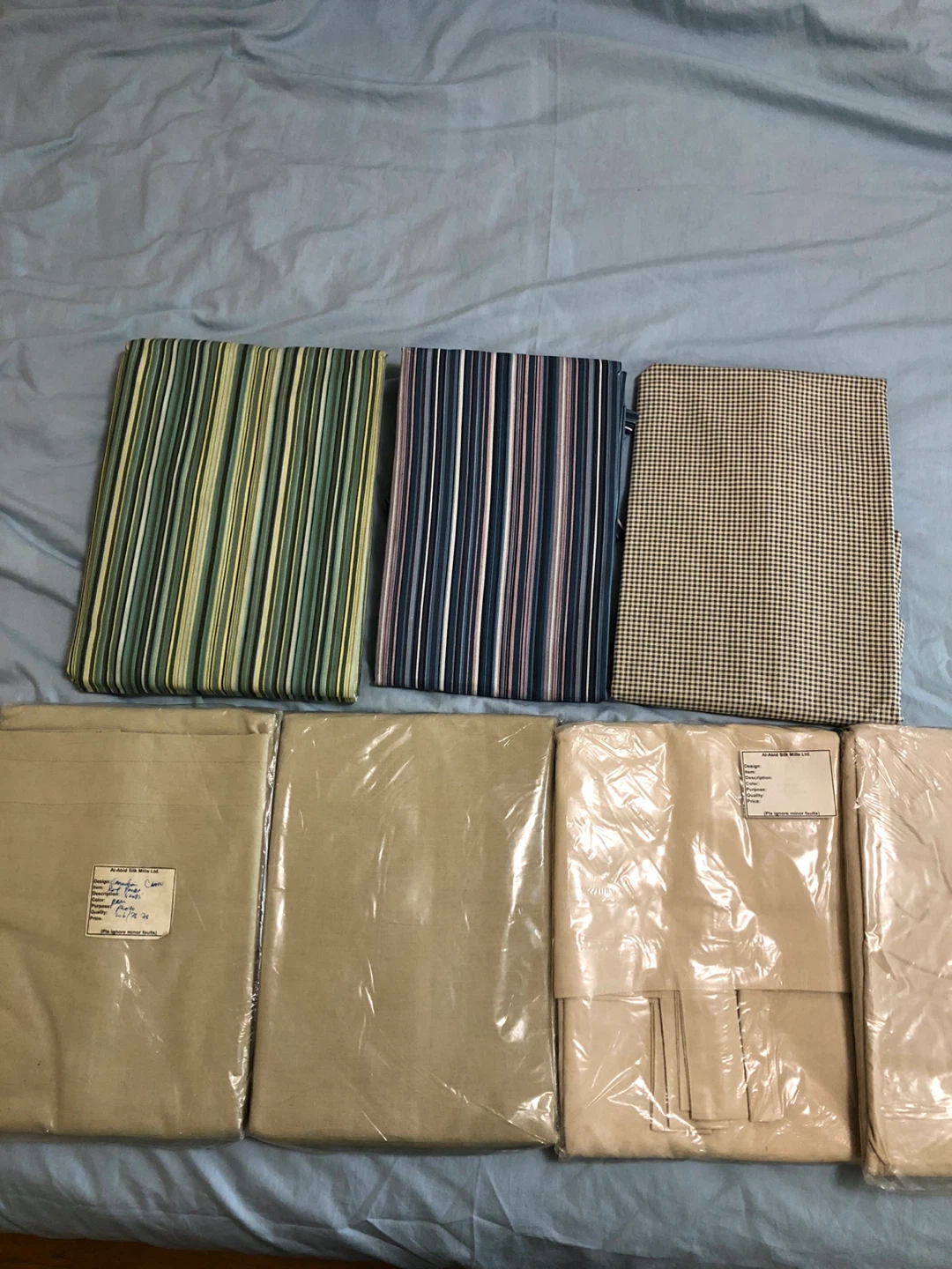 Striped and Plain Fabric Panel