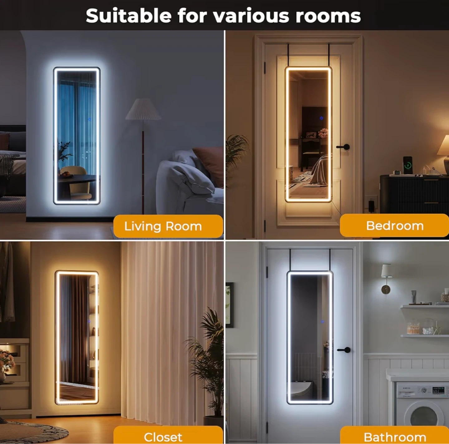 Full Length Mirror with LED Lights 120cm x 37cm - photo 5