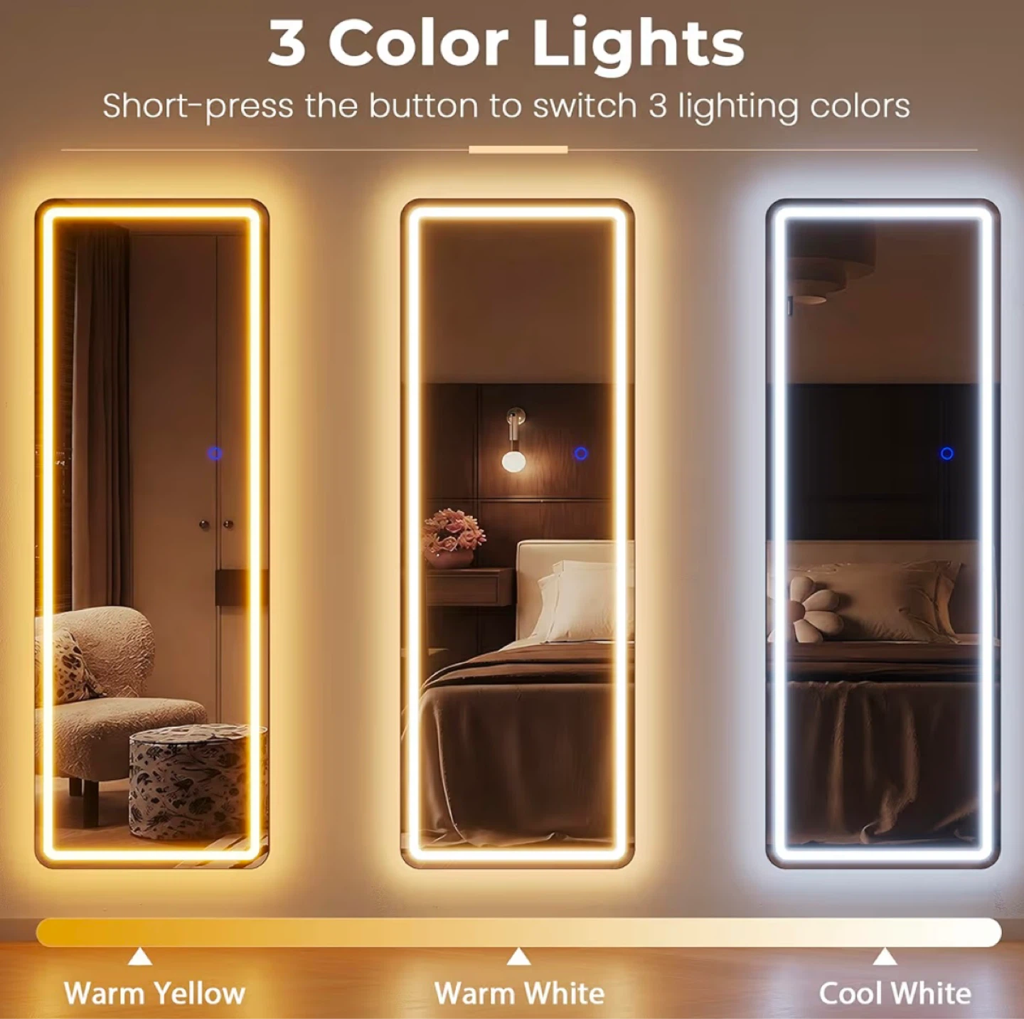 Full Length Mirror with LED Lights 120cm x 37cm - photo 4