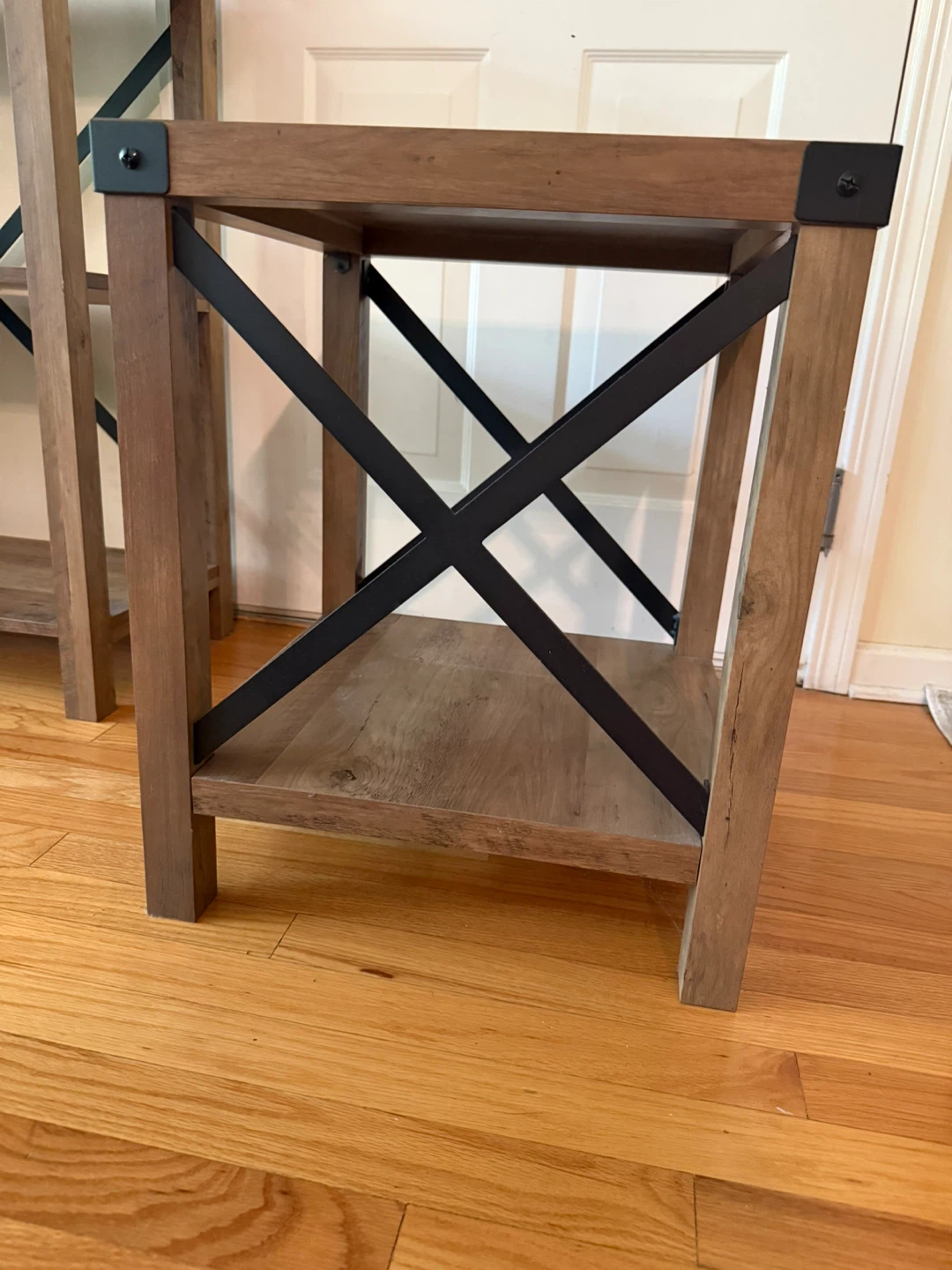 Farmhouse Style Rustic Oak End Table