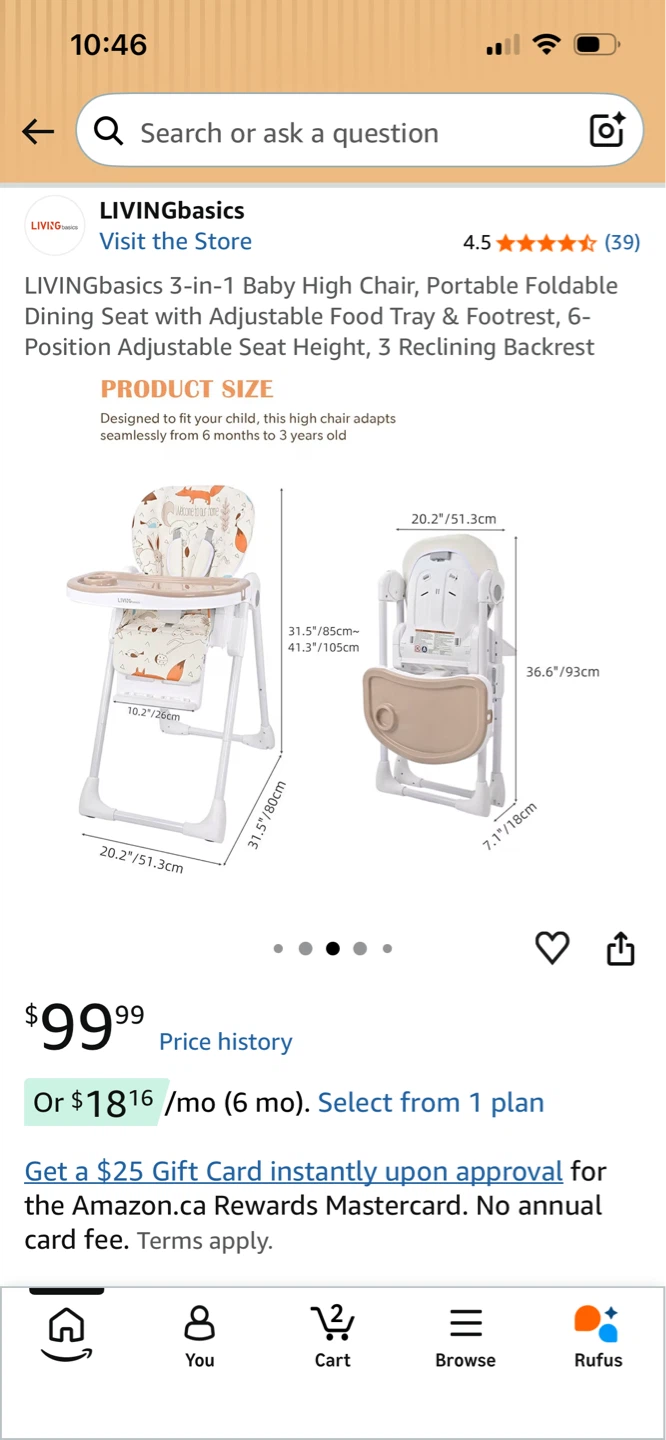 LIVINGbasics 3-in-1 Baby High Chair