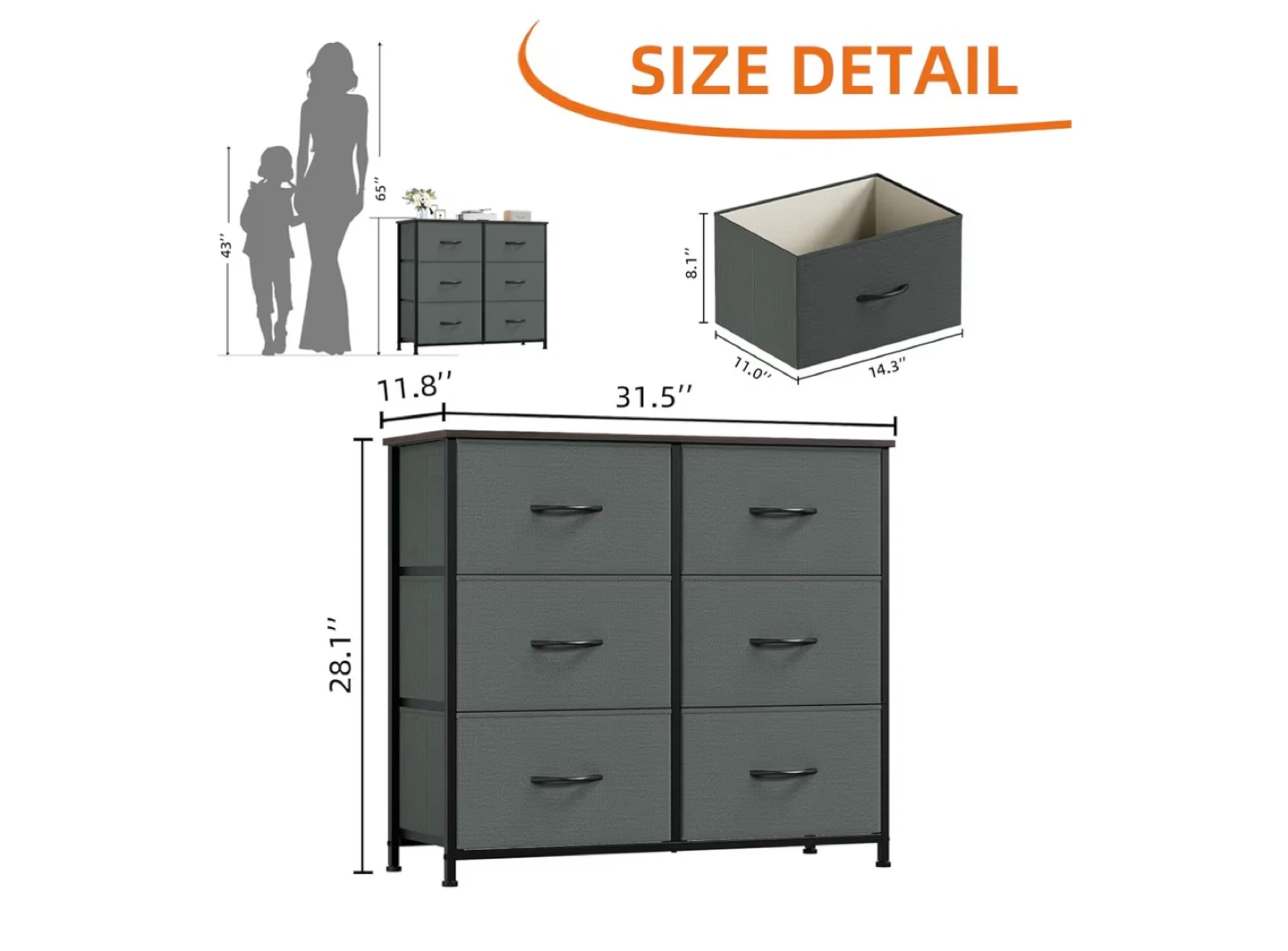 6-Drawer Fabric Dresser - photo 3