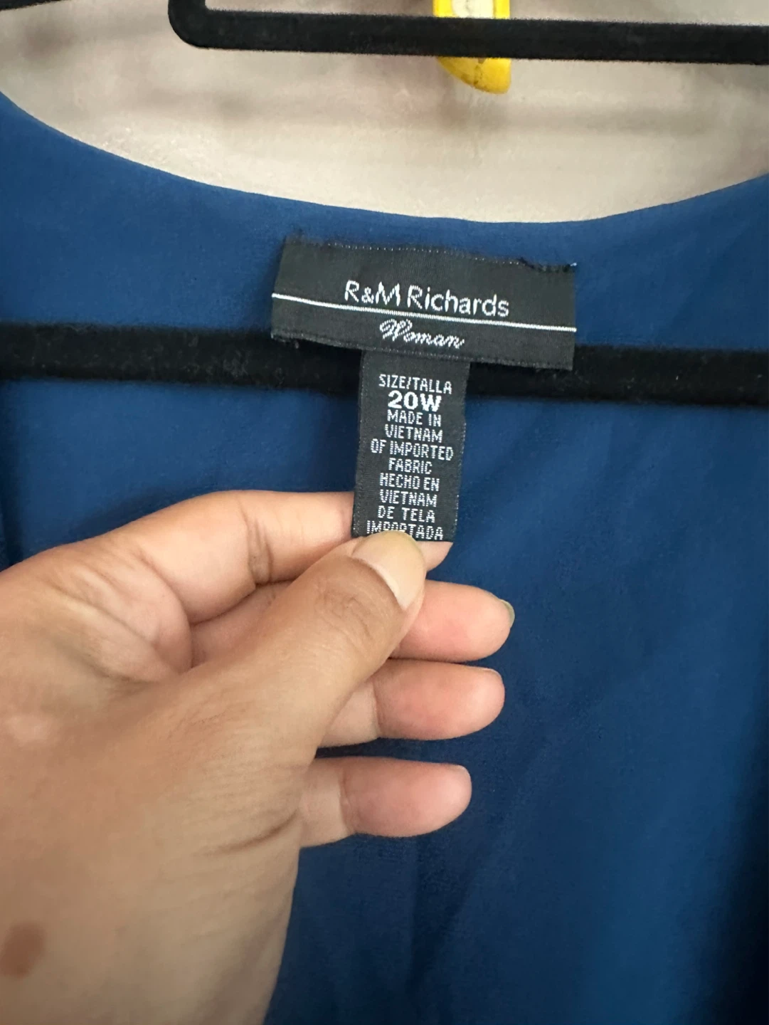 R&M Richards Blue Draped Dress with Mesh Sleeves Size 20W - photo 5