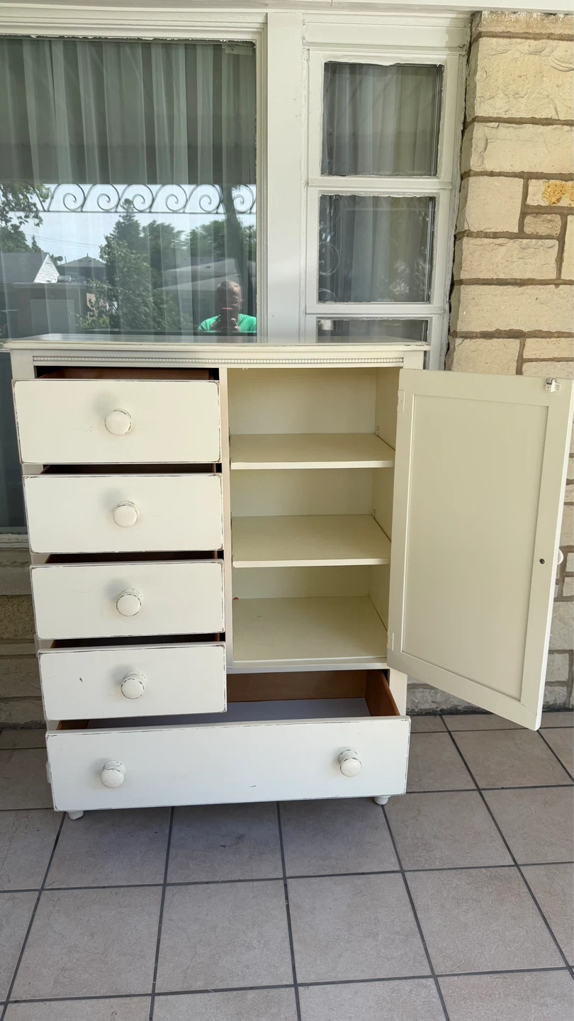 White Dresser with Cabinet - photo 3