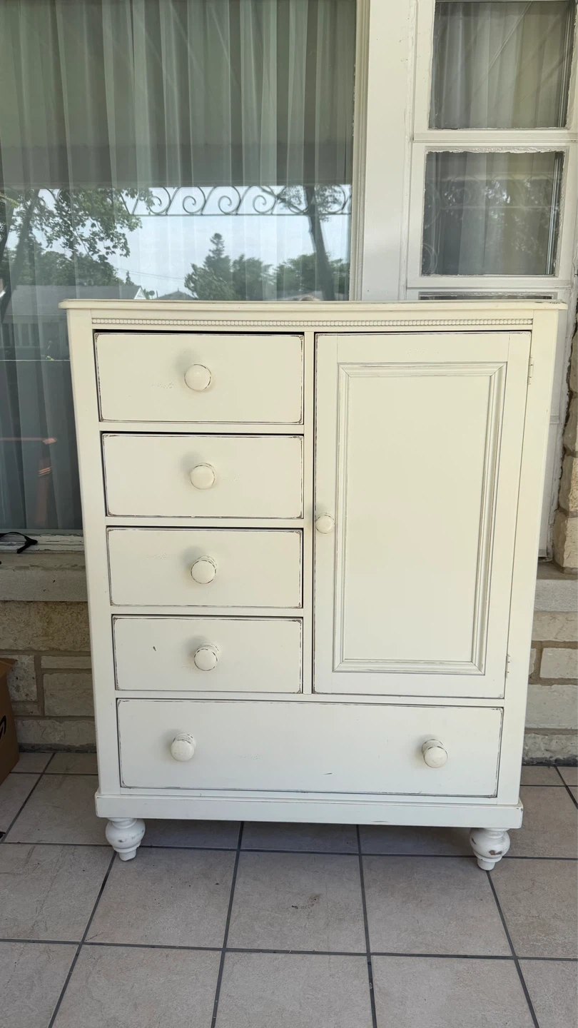 White Dresser with Cabinet