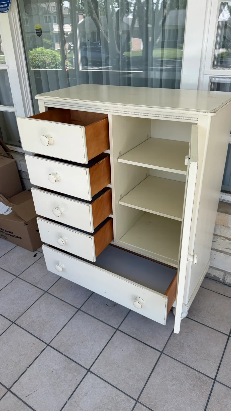 White Dresser with Cabinet - photo 2