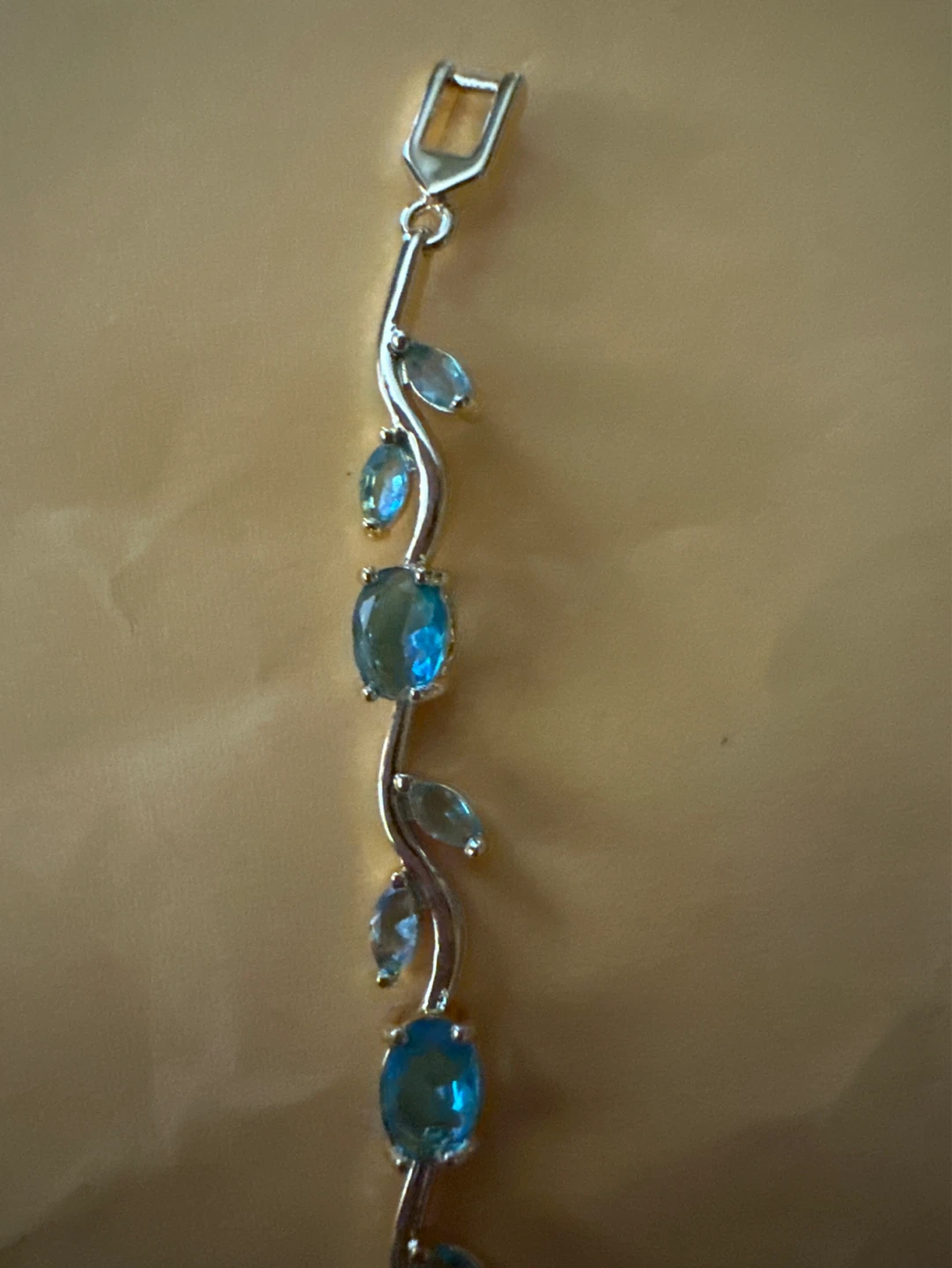Gold Tone Bracelet with Blue Gemstones - photo 2