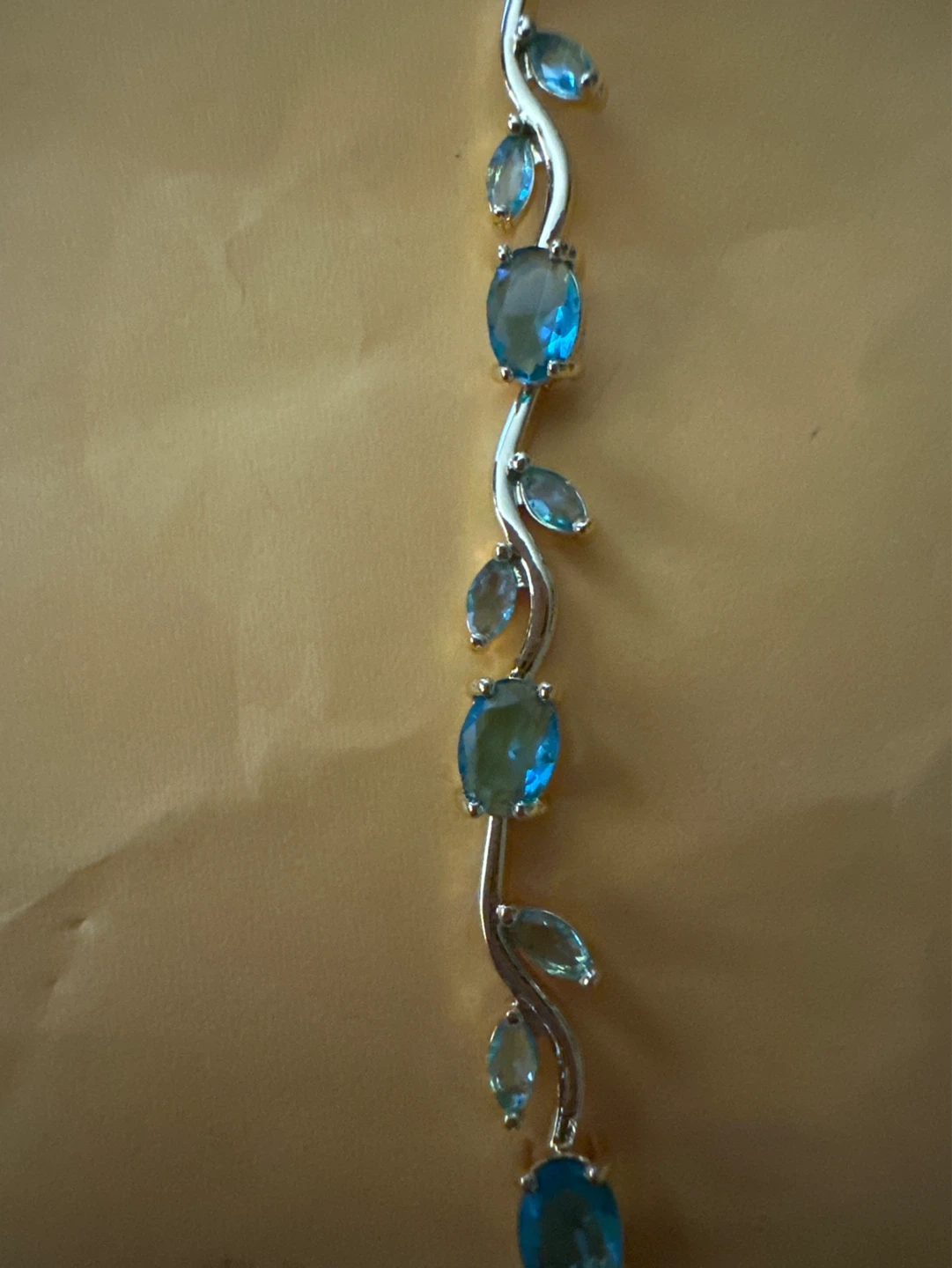 Gold Tone Bracelet with Blue Gemstones - photo 4