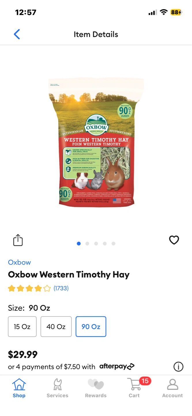 90oz Oxbow Timothy Hay - photo 3