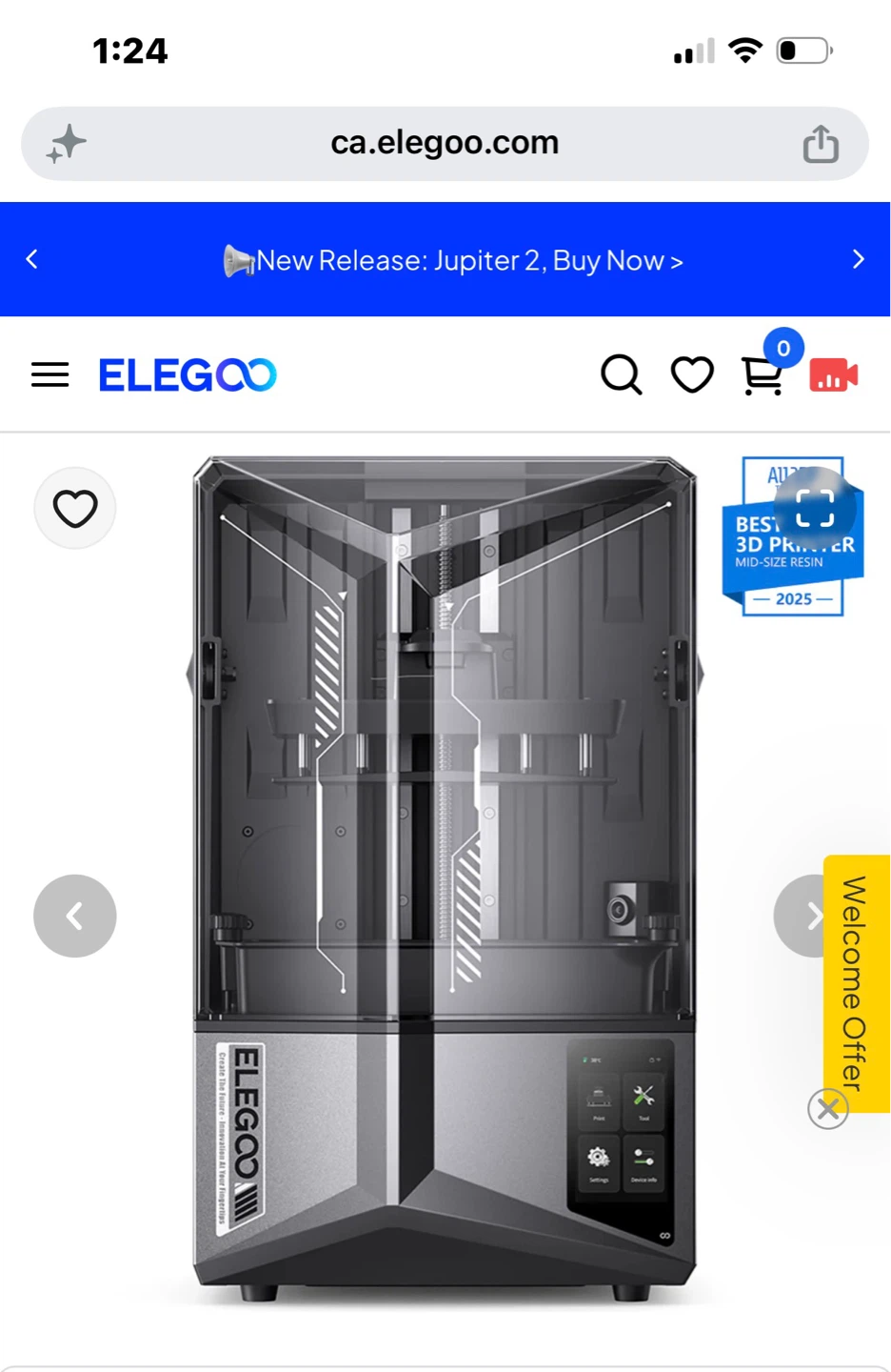 Elegoo 3D Printer (like new) + bonus Ceramic Grey Resin - photo 3