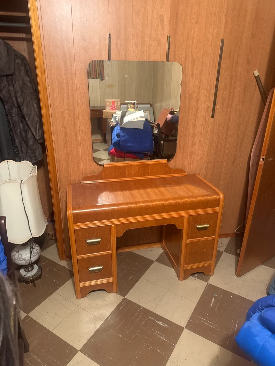 Vintage Vanity Desk with Mirror