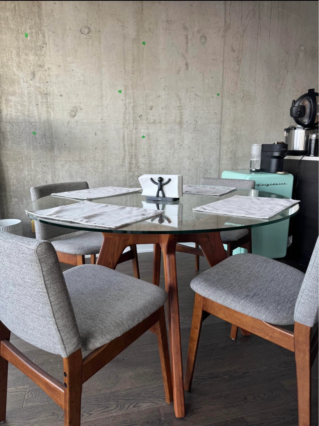 Round Glass Dining Table from Article ( chairs not included)