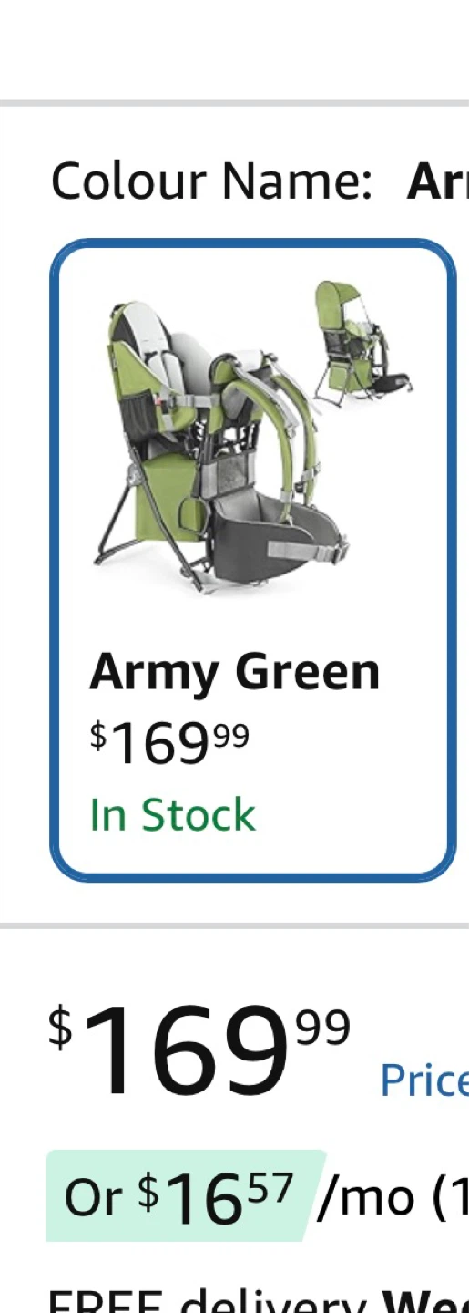 Besrey Baby Backpack Carrier - Army Green - photo 2