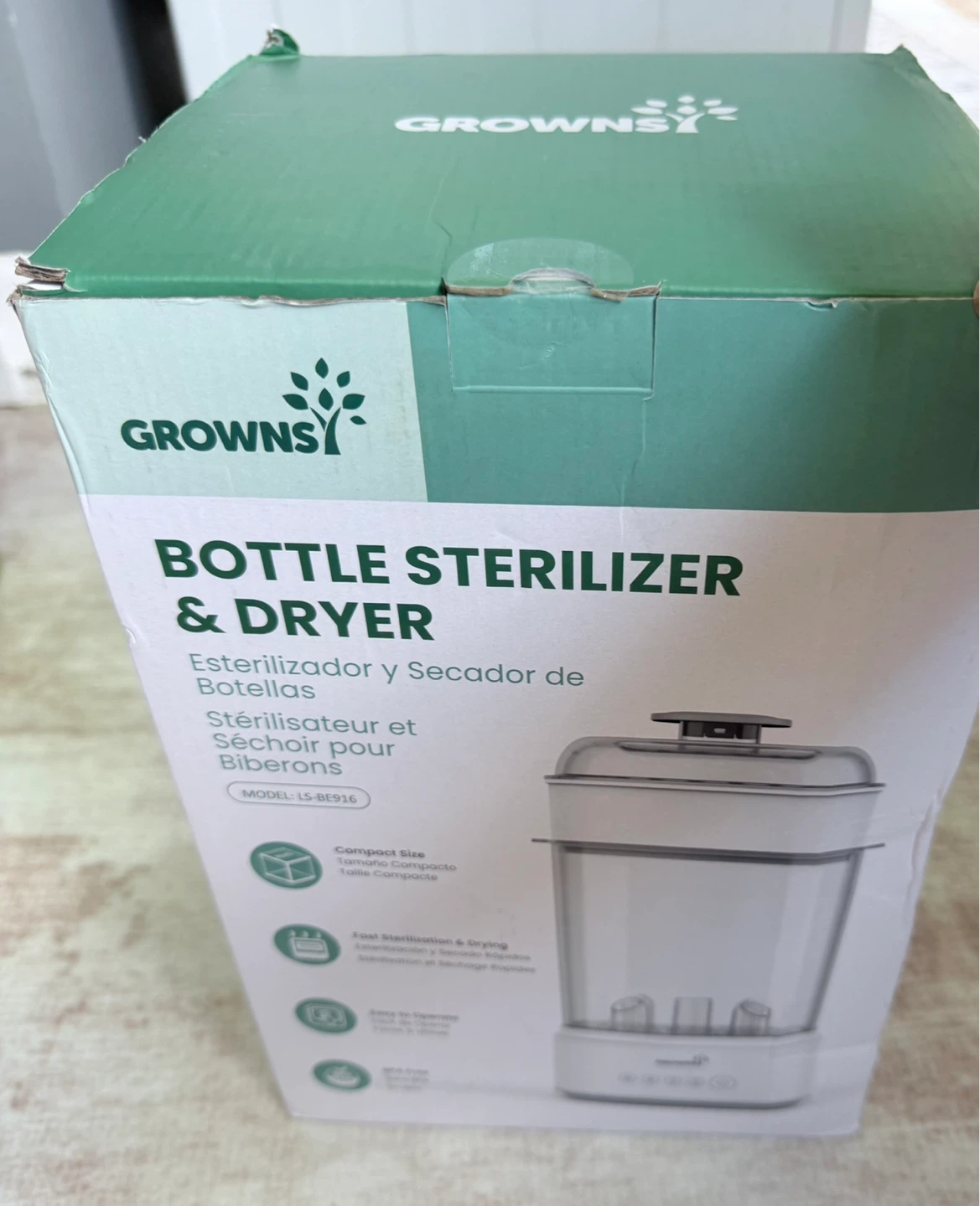 Grownsy Bottle Sterilizer and Dryer Sealed