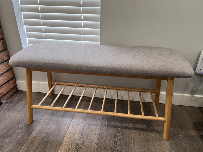 Grey Upholstered Hall Bench