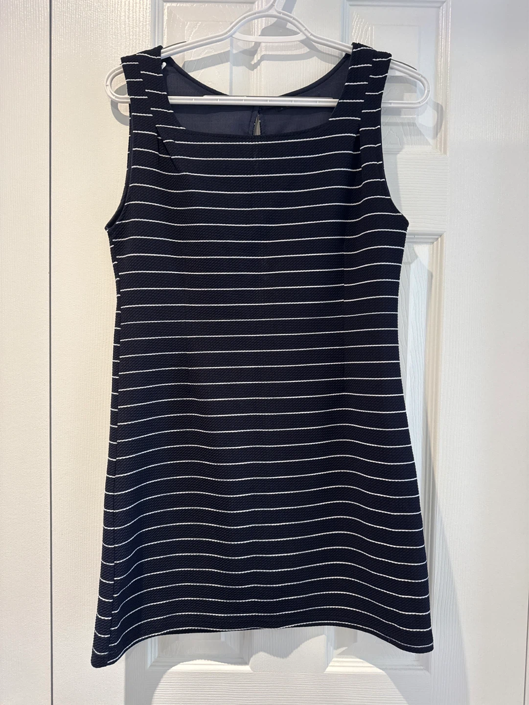 Navy and White Striped Sleeveless Tops