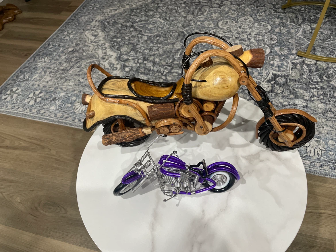 Wooden motorcycles wire motorcycles
