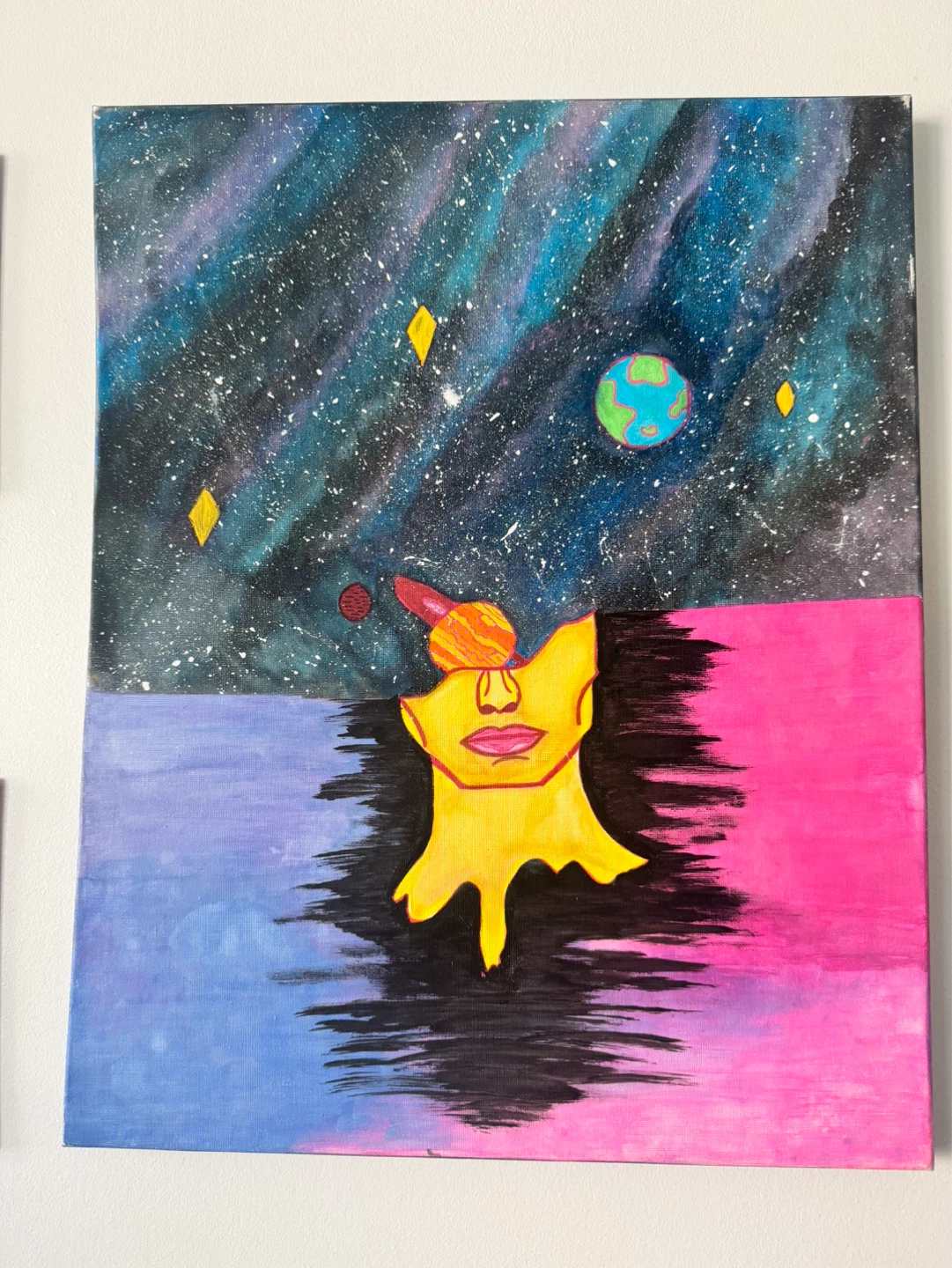 Abstract Space Face Painting