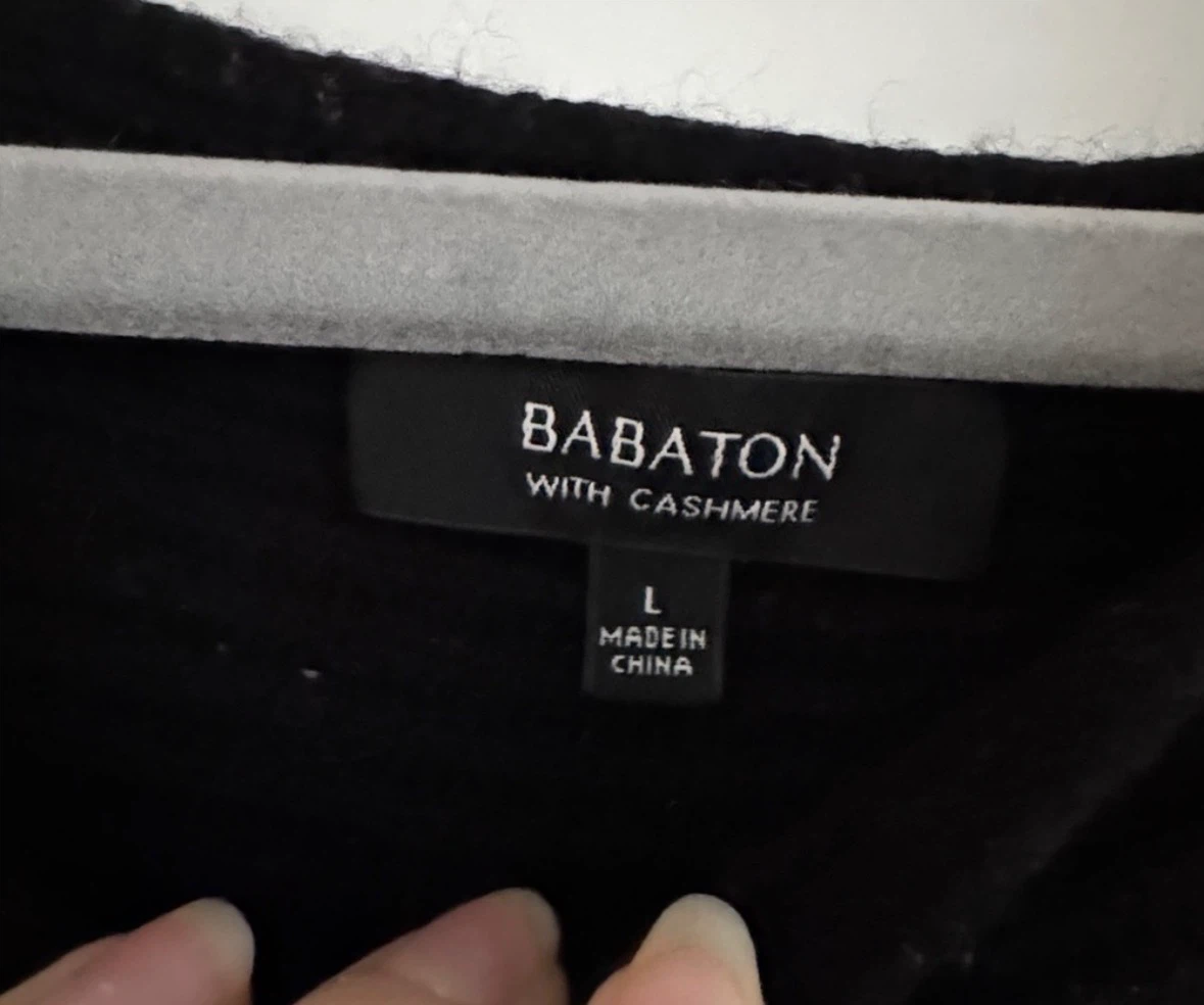 Babaton Women's Black Ribbed Scoop-Neck Sweater - Size L - photo 2