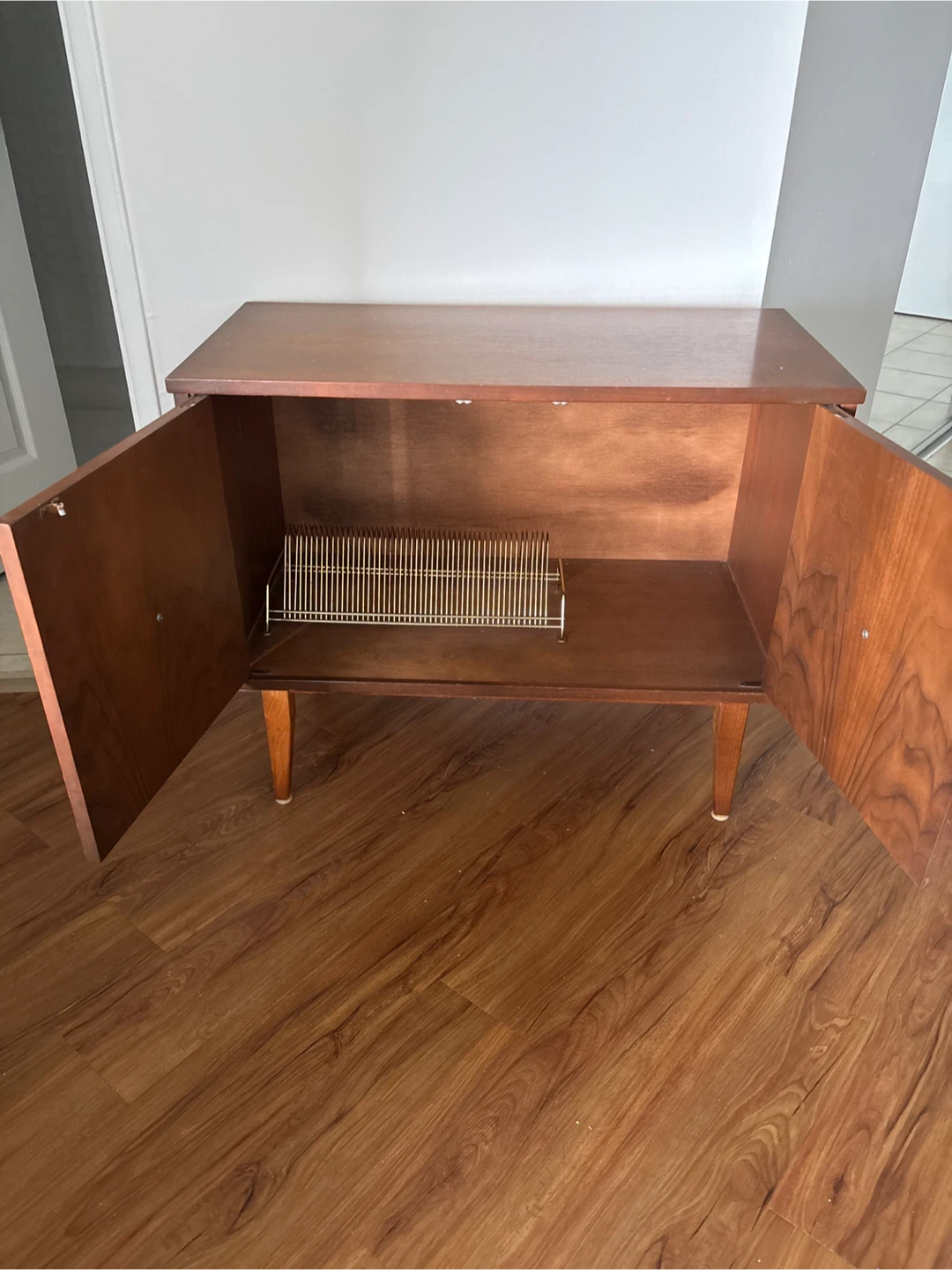 Vintage Wood Cabinet with Record Holder - photo 4