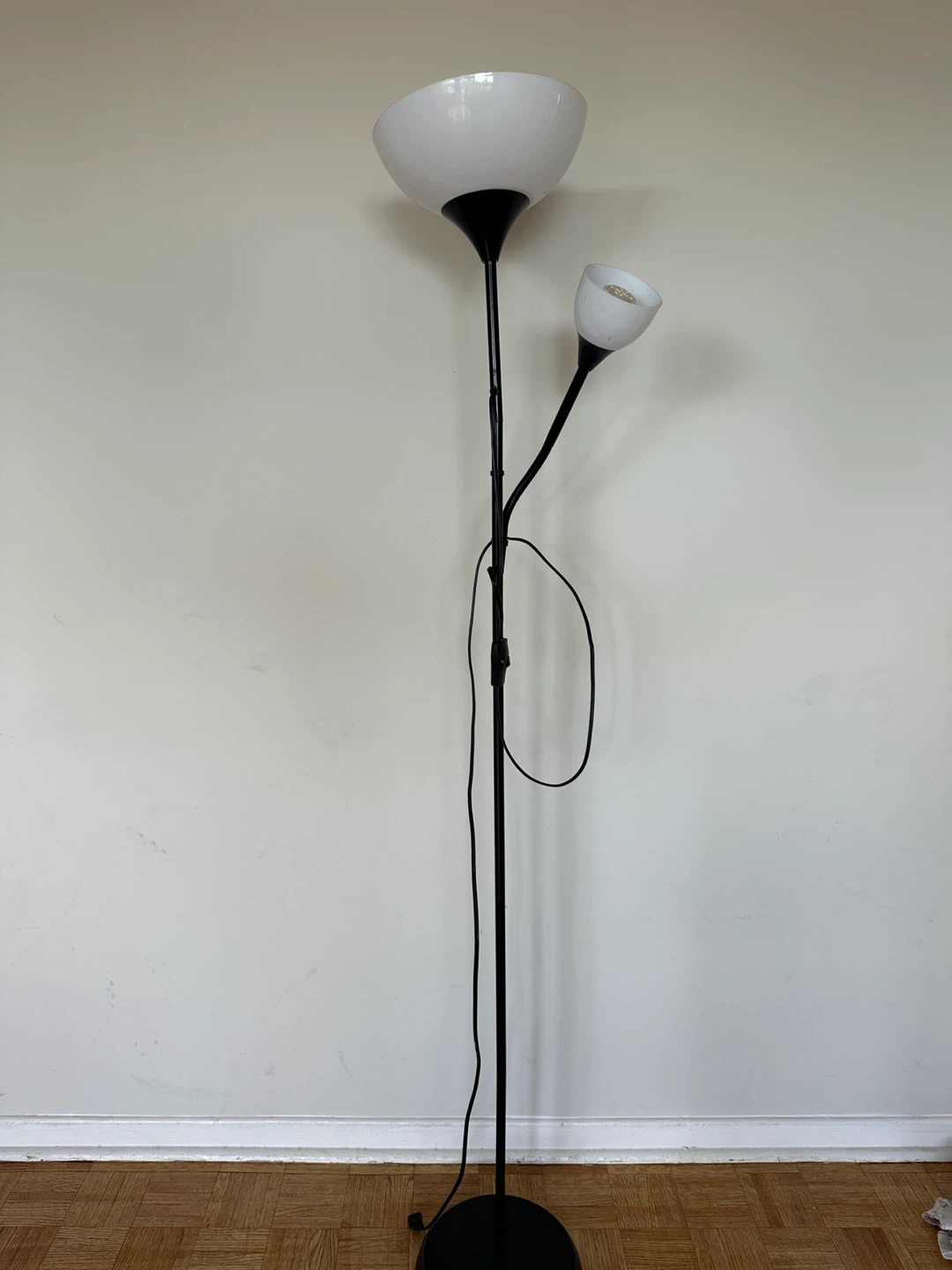 Black Floor Lamp with Two Lights