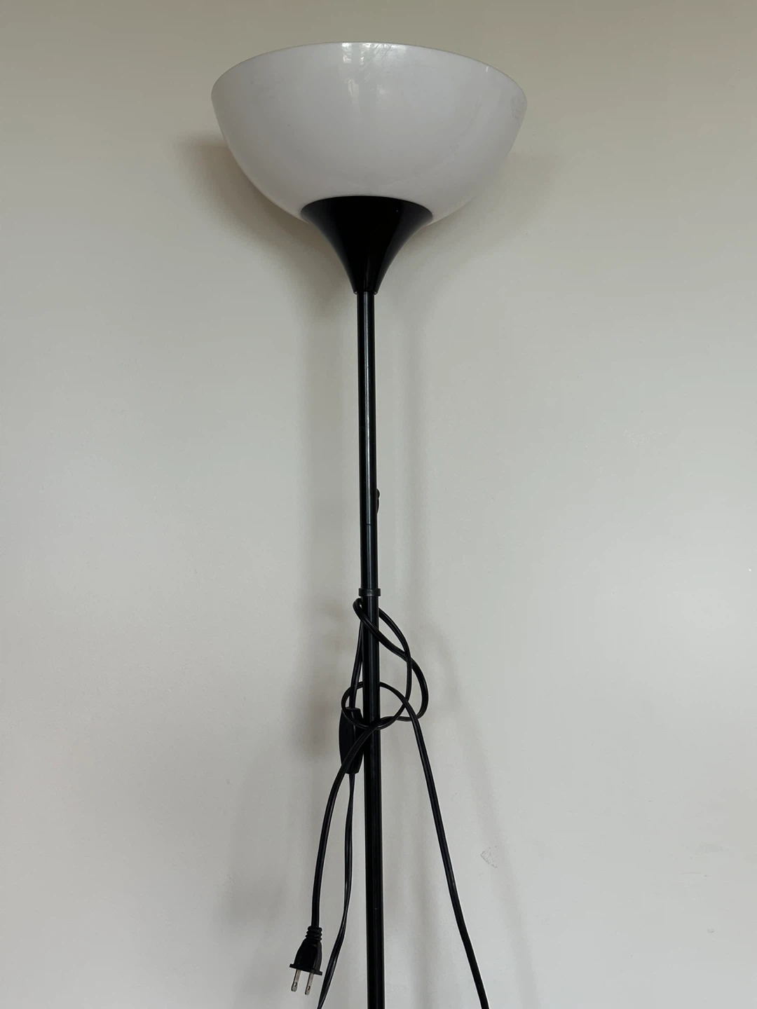Black Floor Lamp with White Shade
