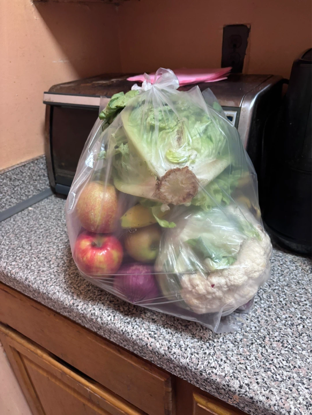 Bag of Fresh Produce - Lettuce, Apples, Bananas, Cauliflower - photo 2
