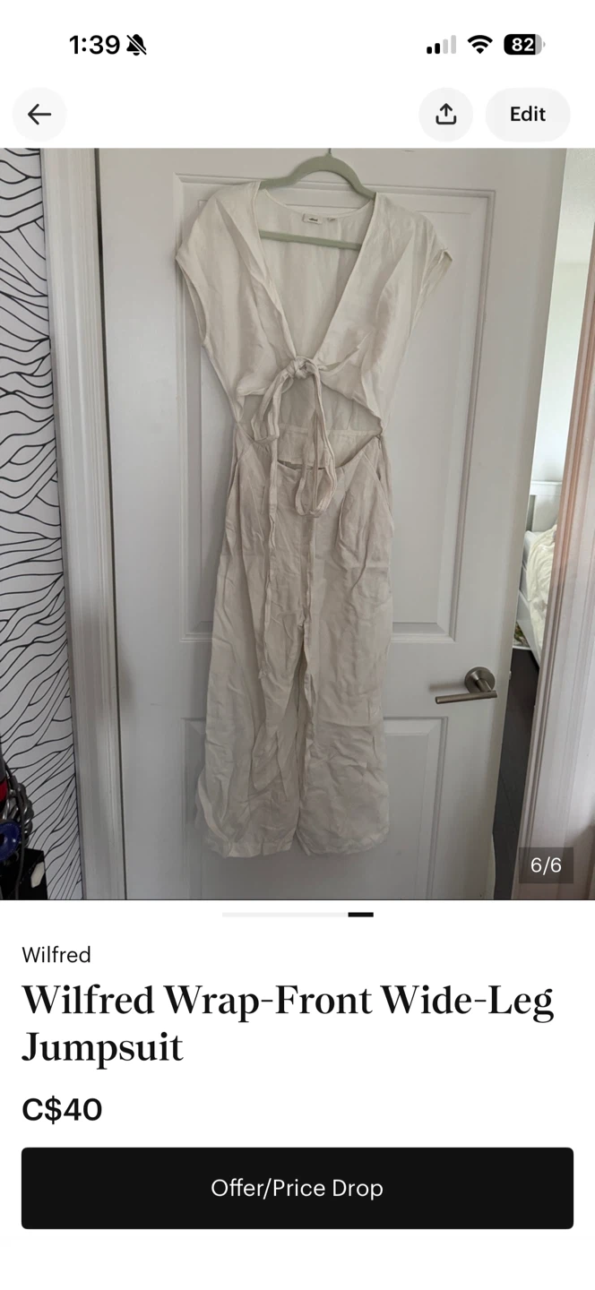 Wilfred Wrap-Front Wide-Leg Jumpsuit