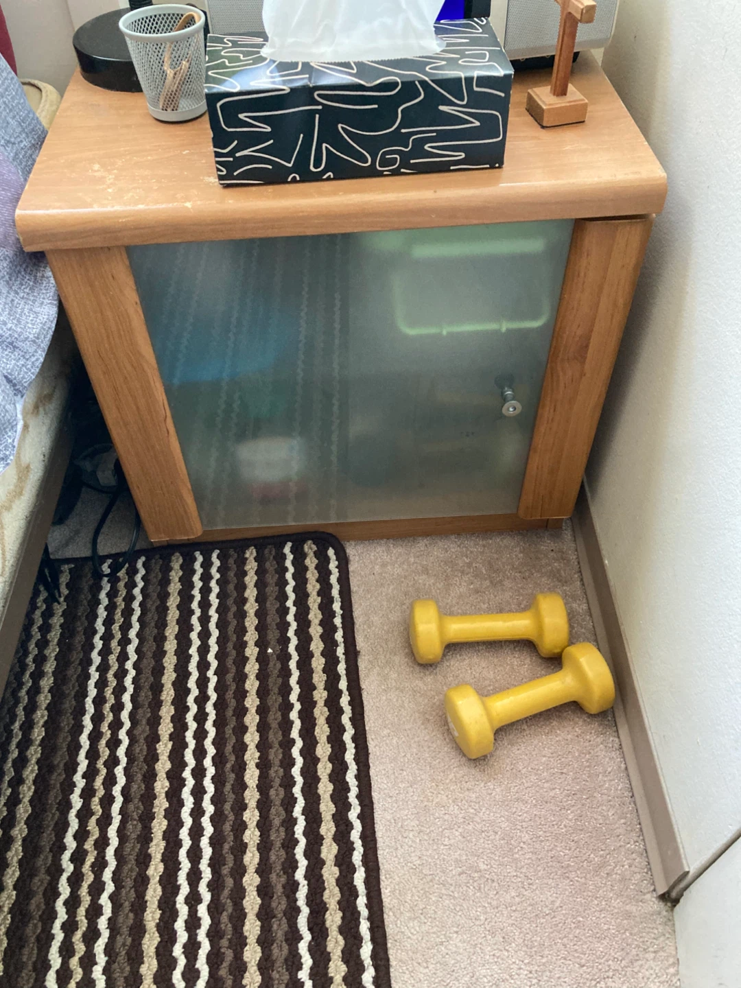 End table with inside shelf