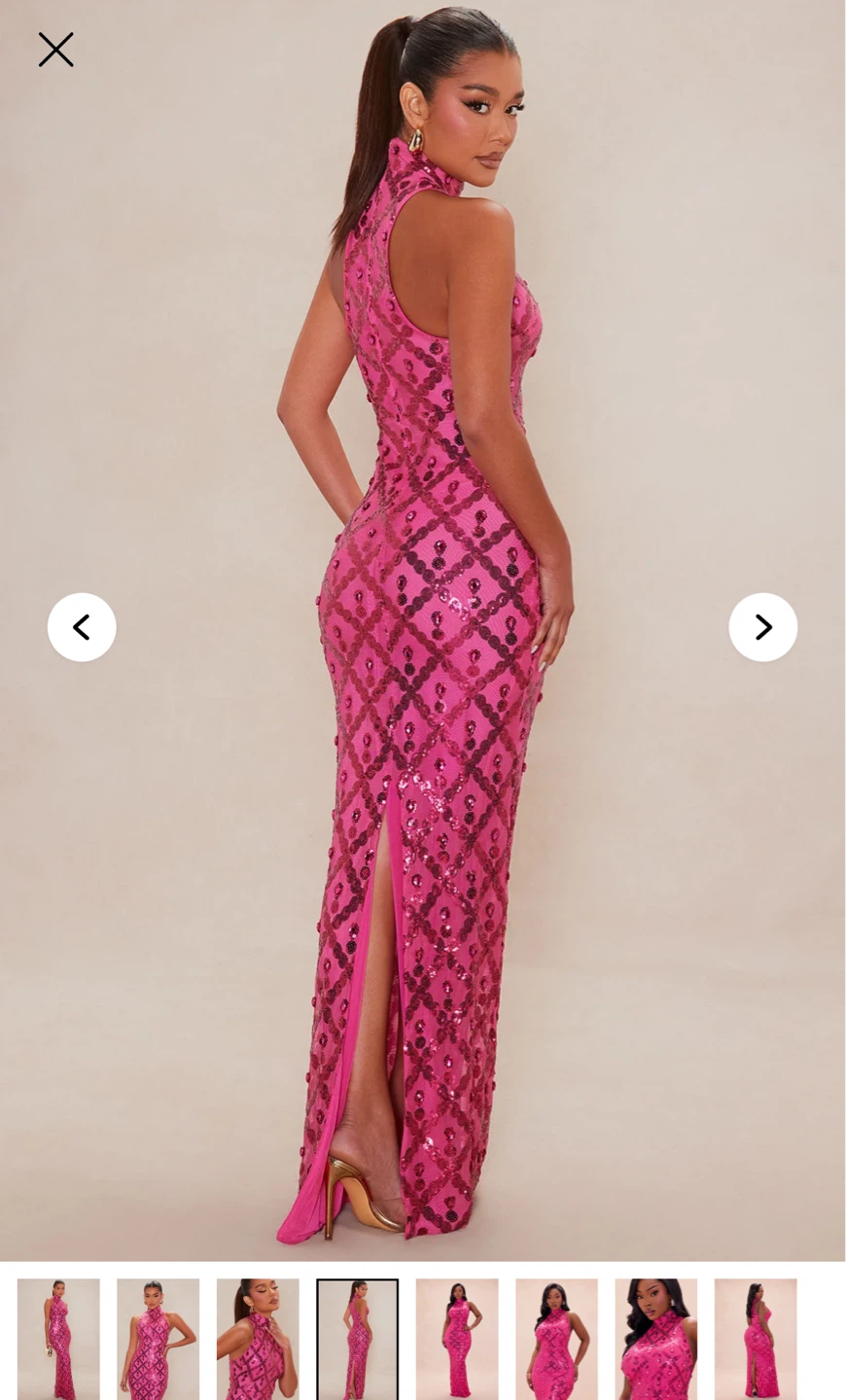 Sequin Gem Francesca Embellished Mock Neck Gown XS - photo 2