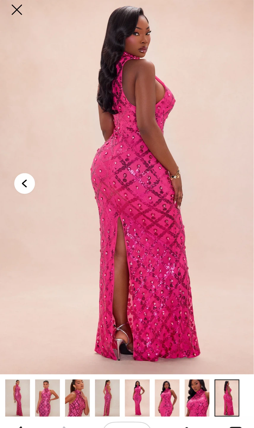 Sequin Gem Francesca Embellished Mock Neck Gown XS - photo 3