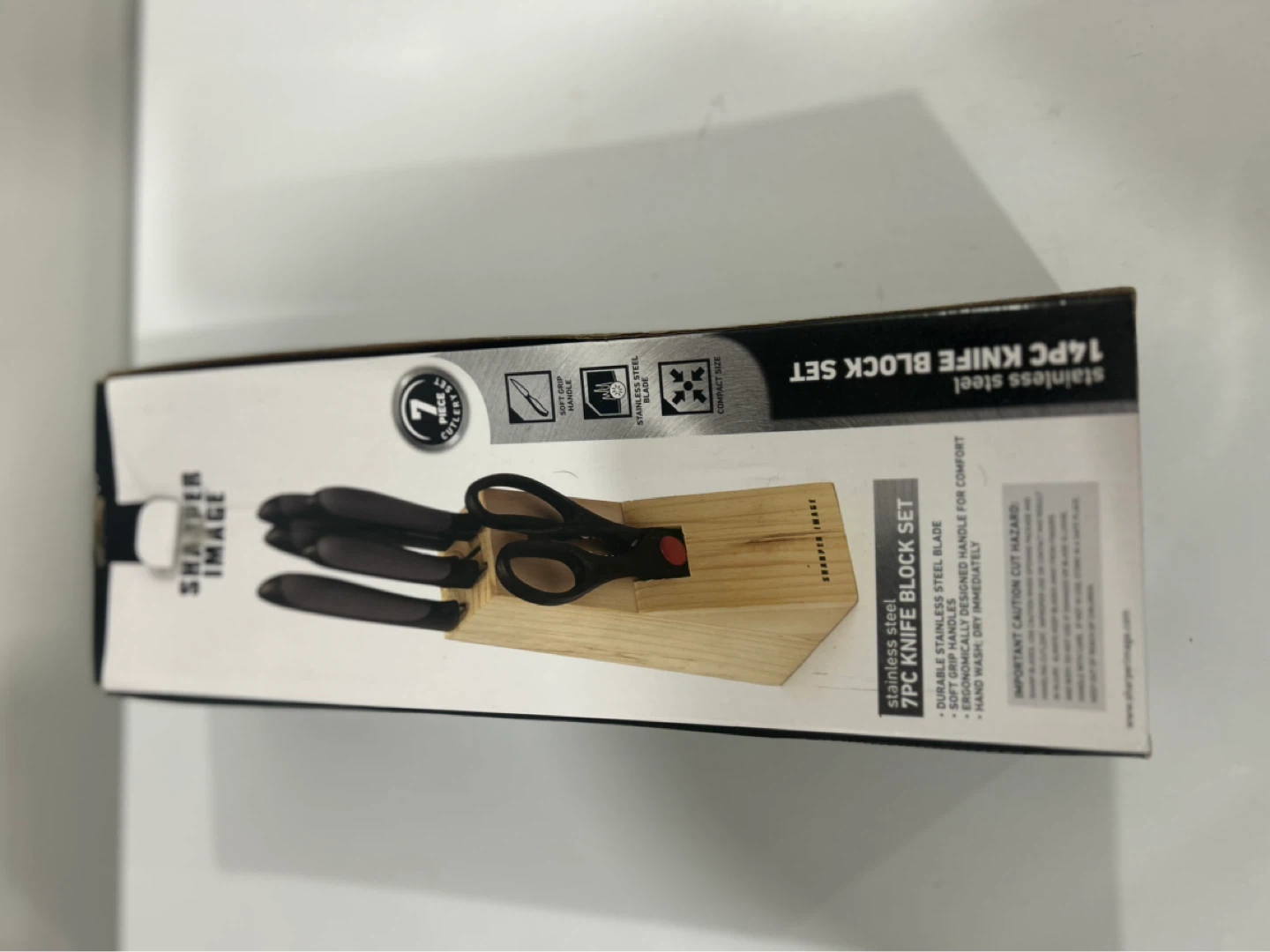 Sharper Image 7-Piece Stainless Steel Knife Block Set