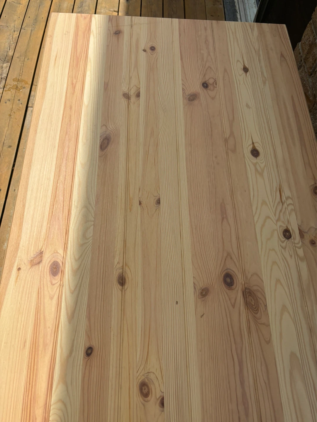 Pine Wood Top Table with Metal Legs - photo 3