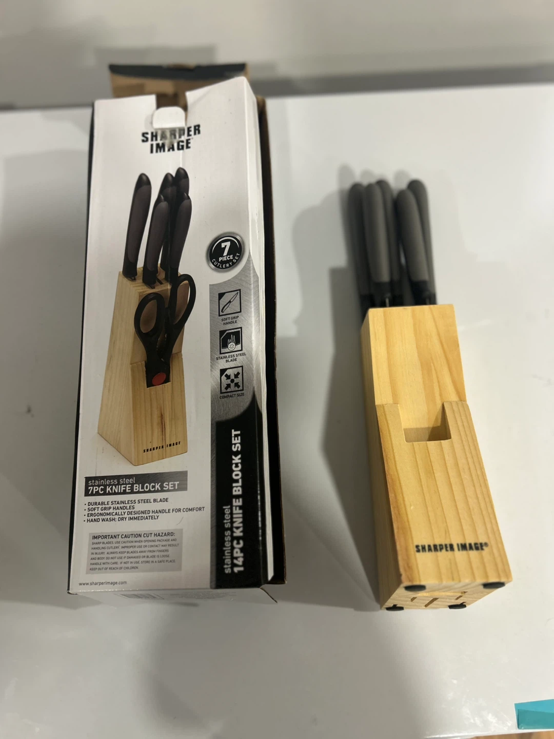 Sharper Image 7-Piece Stainless Steel Knife Block Set